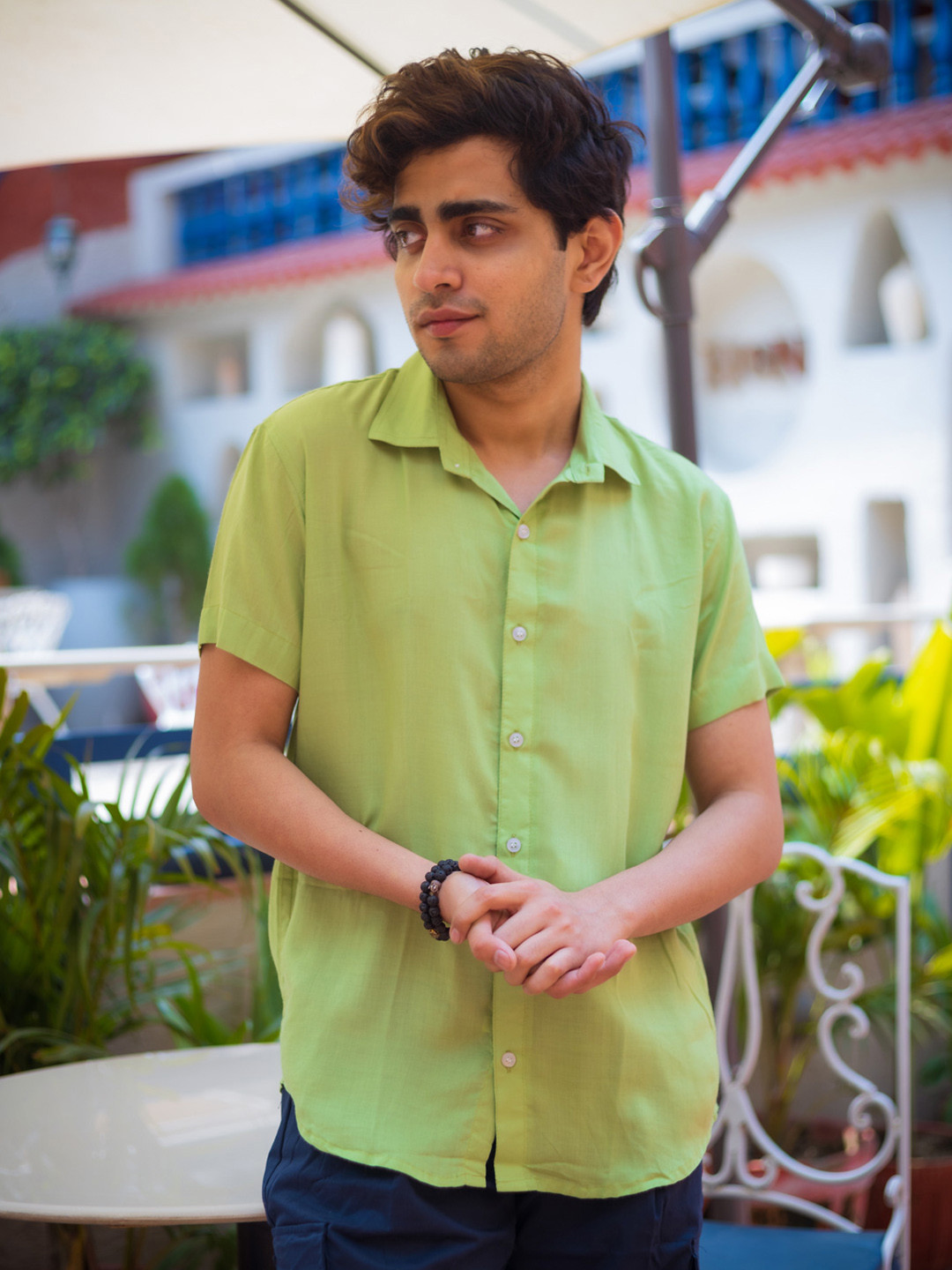 JAVINISHKA Men Slim Fit Semi Sheer Casual Shirt