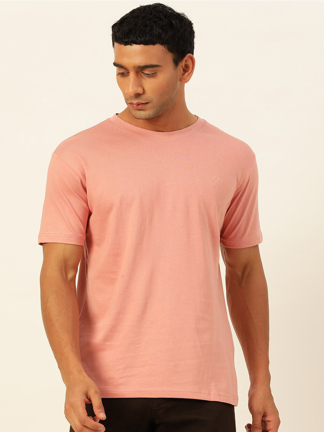 JAVINISHKA Brand Logo Printed Pure Cotton Bio Finish Regular T-shirt