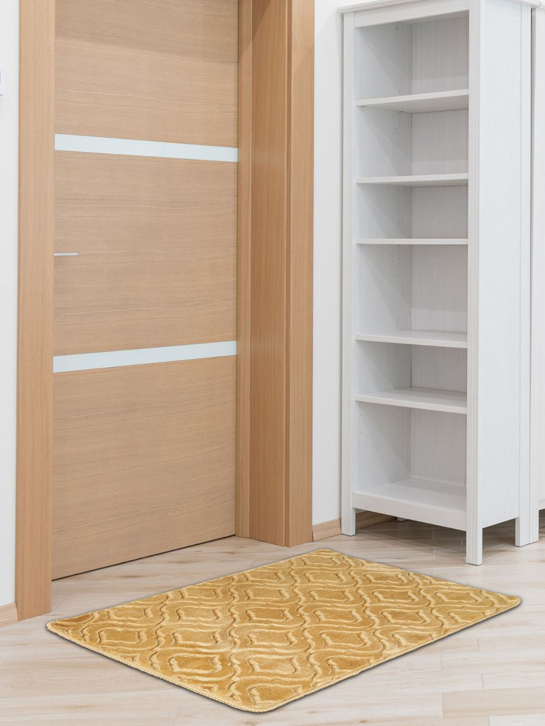 Black gold Yellow Self-Design Microfiber Anti-Skid Doormat