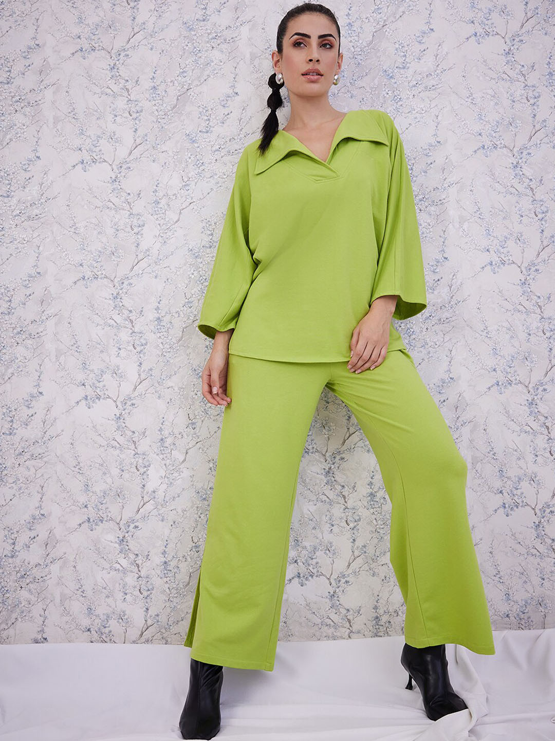 Athena V-Neck Top With Trousers