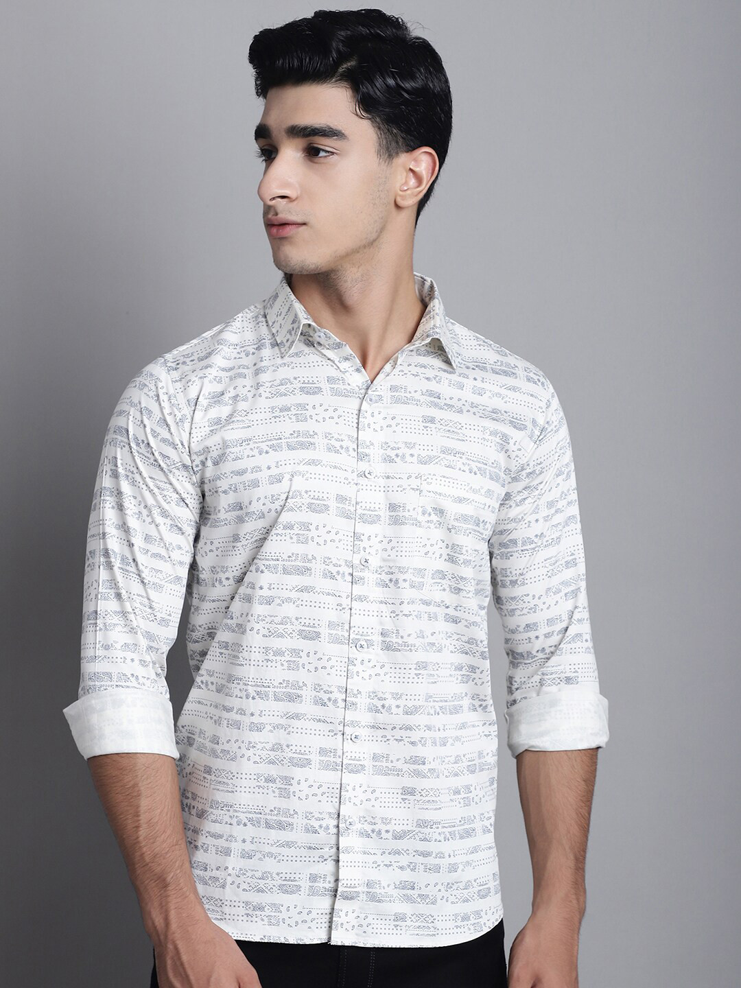 Armaan Ethnic Printed Original Cotton Satin Casual Shirt