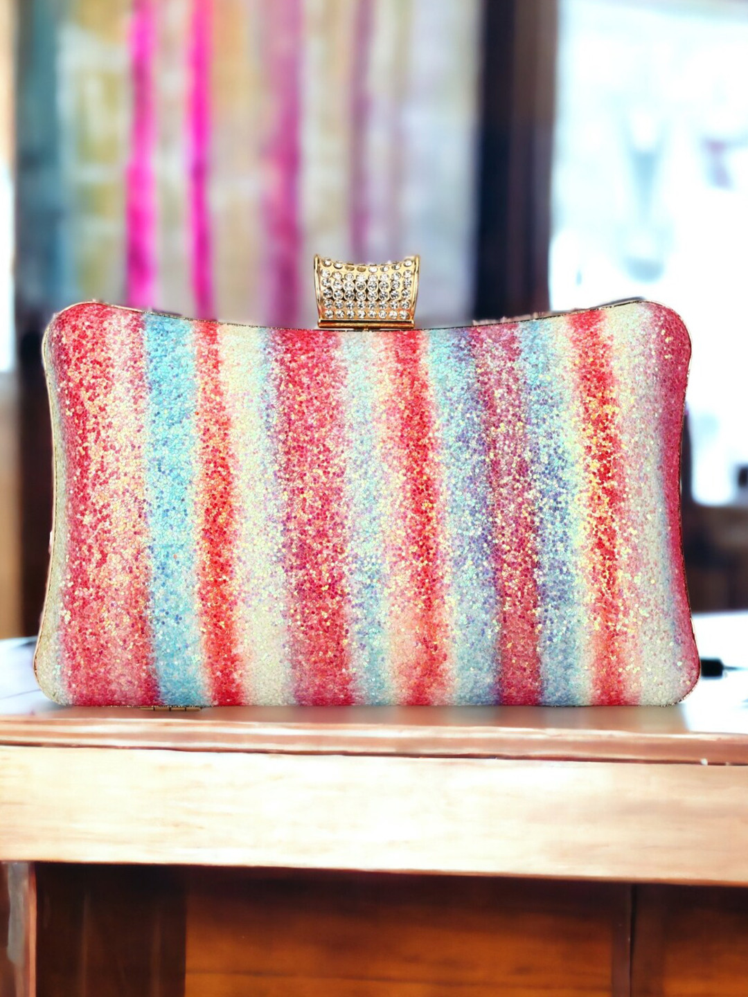 Toobacraft Embellished Box Clutch