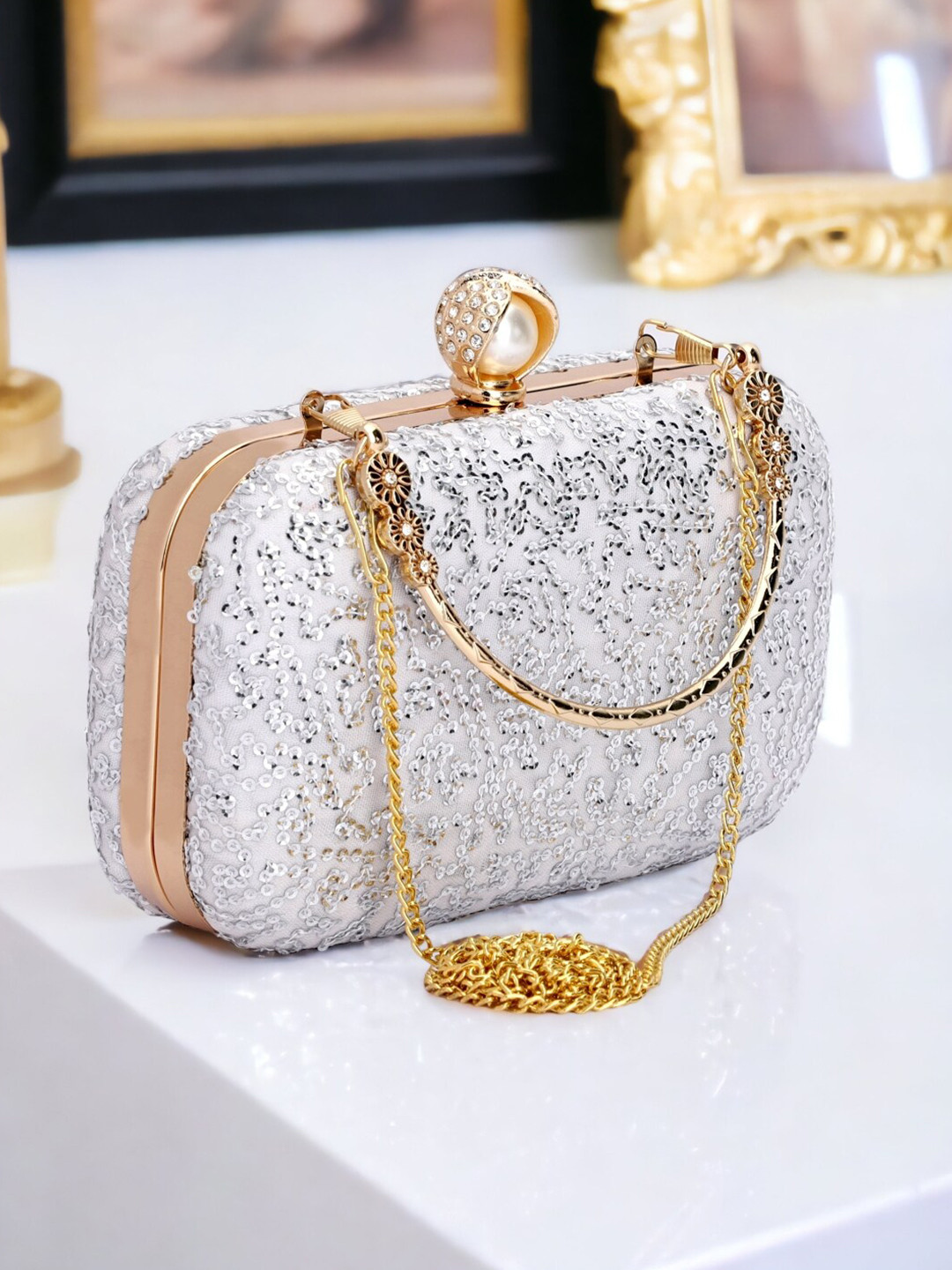 Toobacraft Embellished Box Clutch