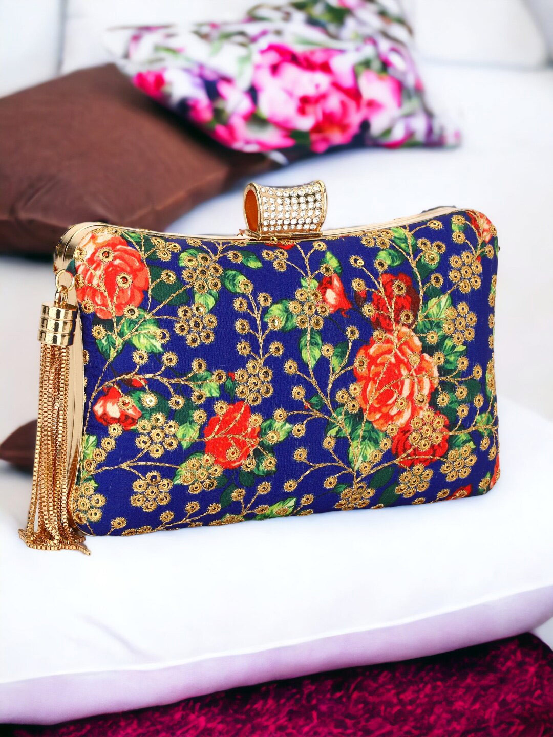 Toobacraft Embellished Box Clutch