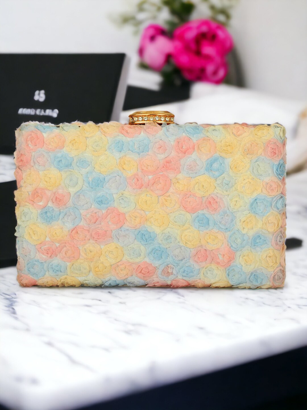 Toobacraft Embellished Box Clutch