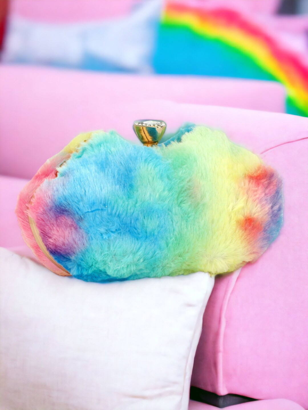 Toobacraft Fur Textured Box Clutch