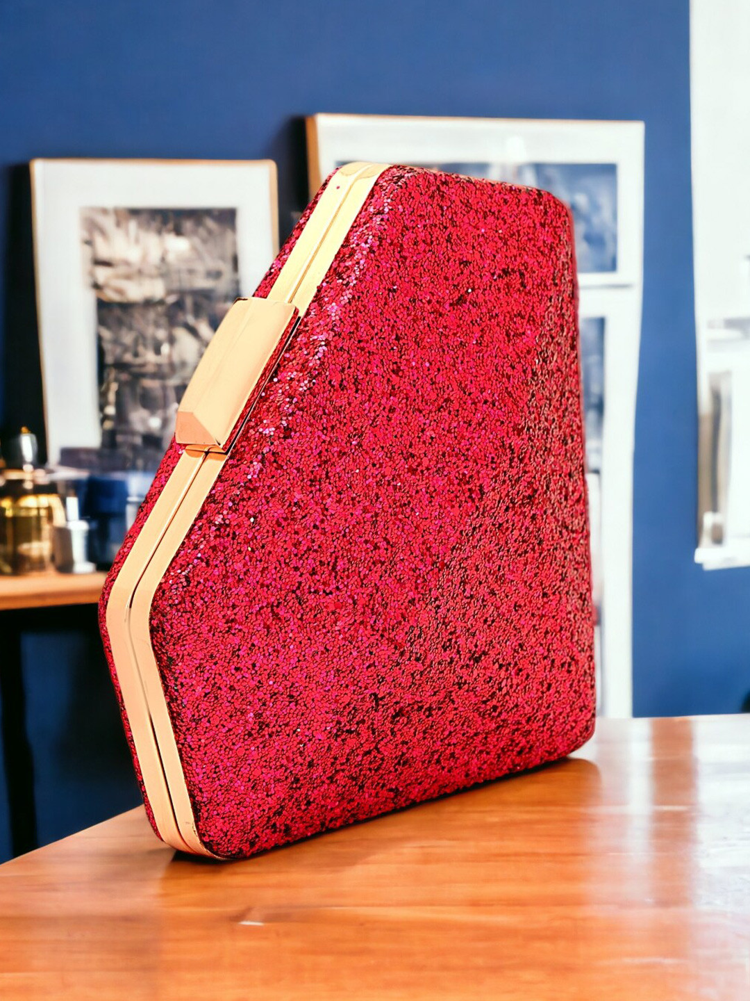 Toobacraft Embellished Diamond Box Clutch