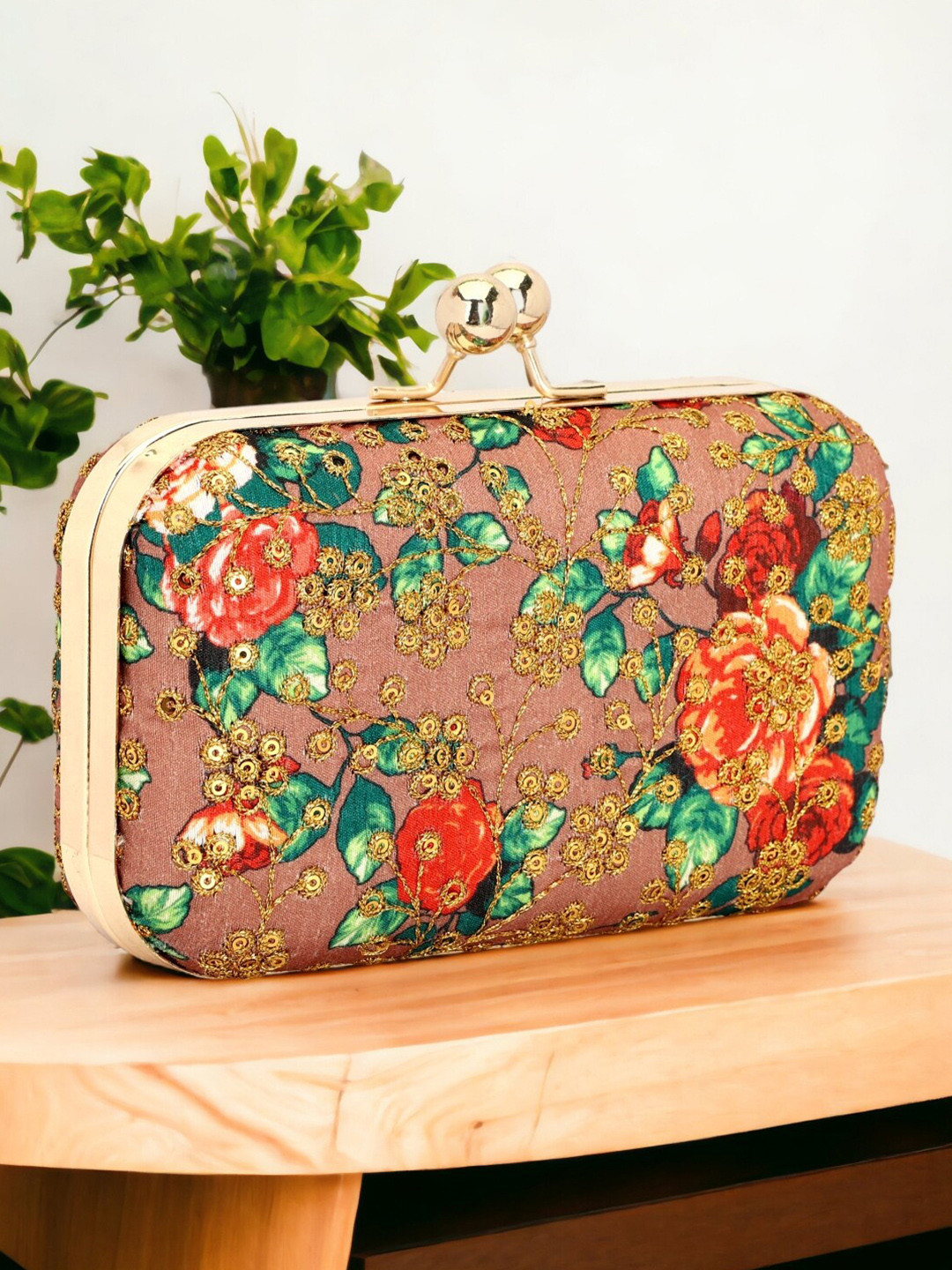 Toobacraft Embellished Box Clutch