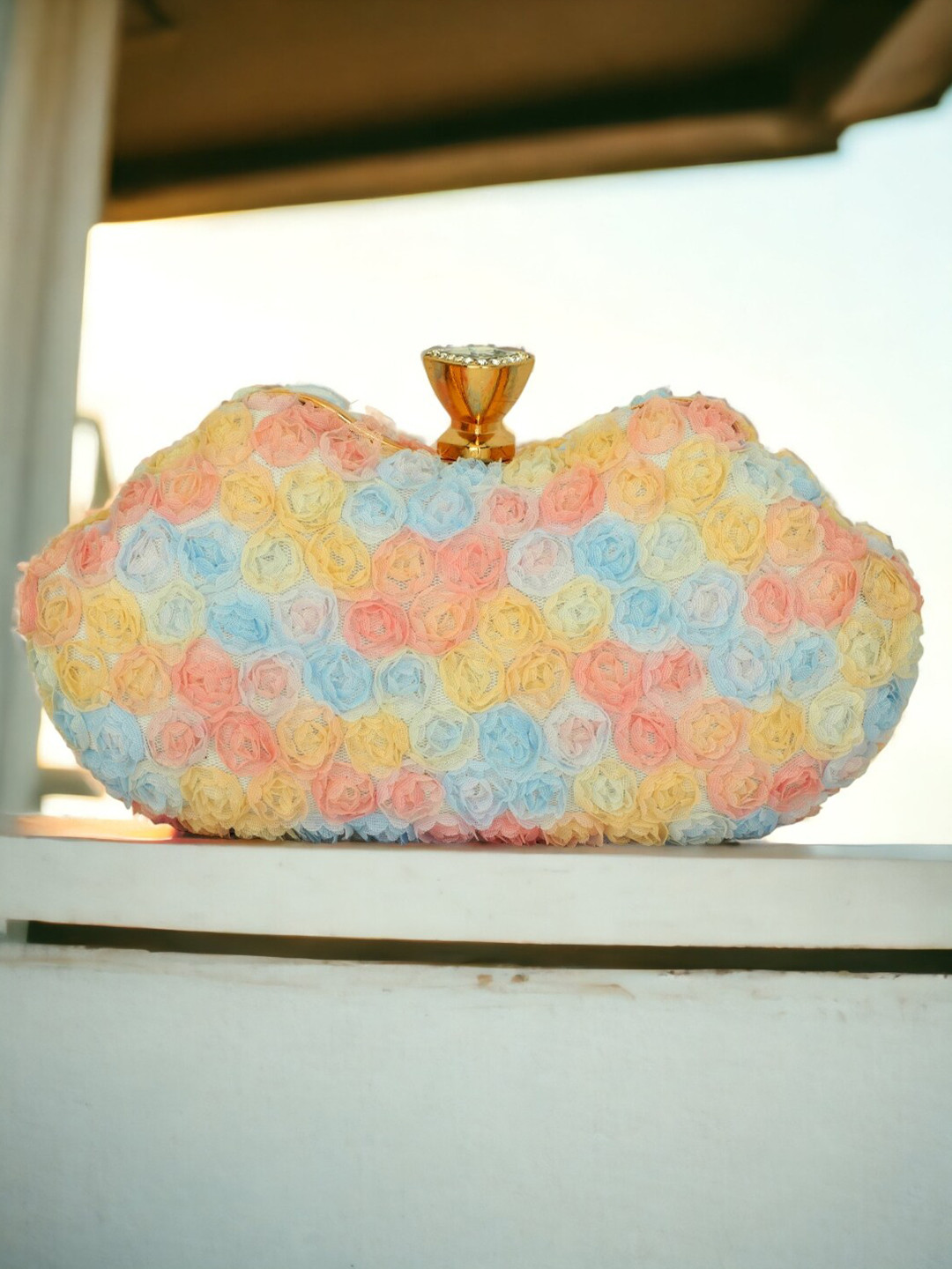 Toobacraft Embroidered Box Clutch