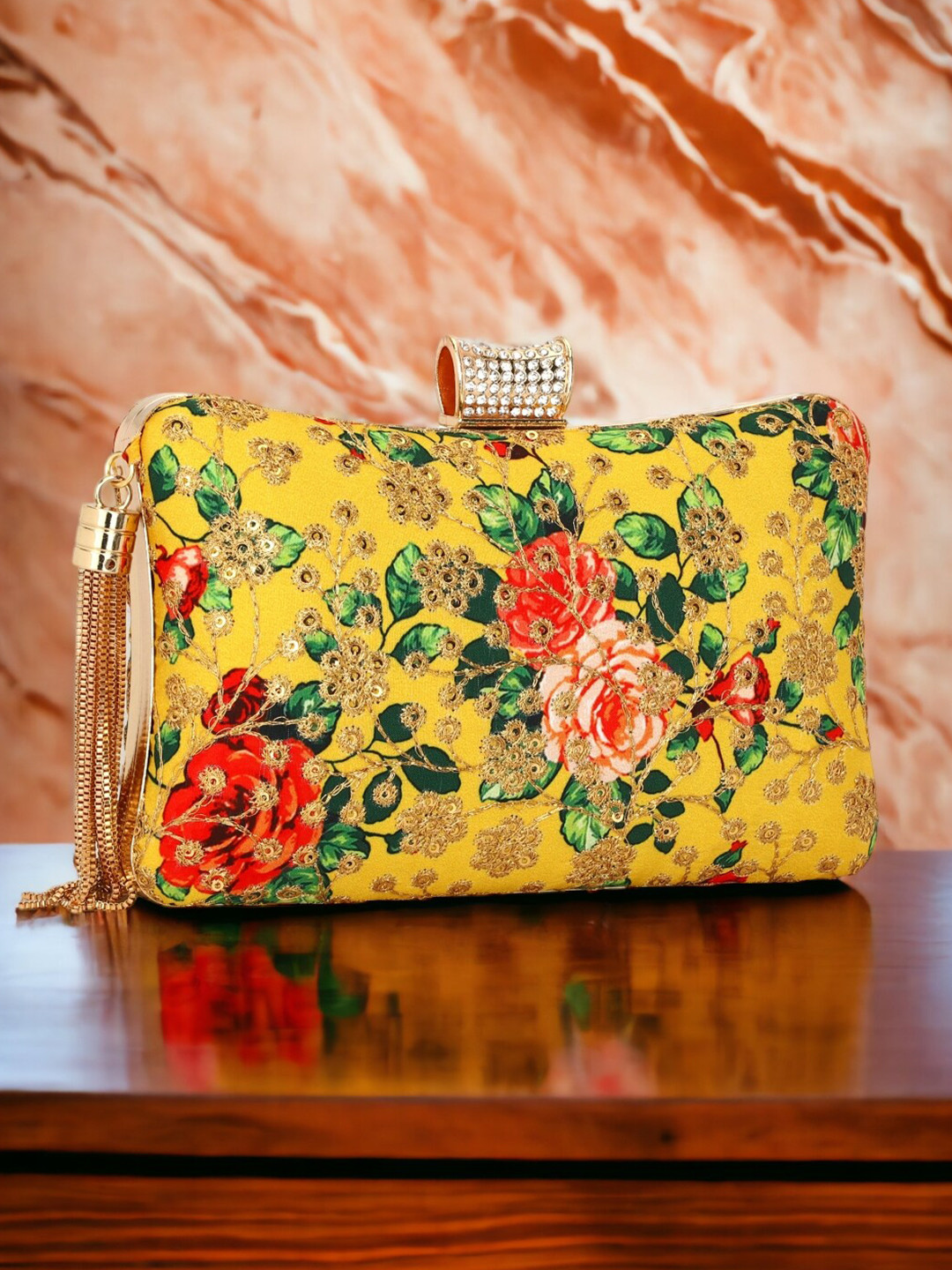 Toobacraft Embellished Box Clutch