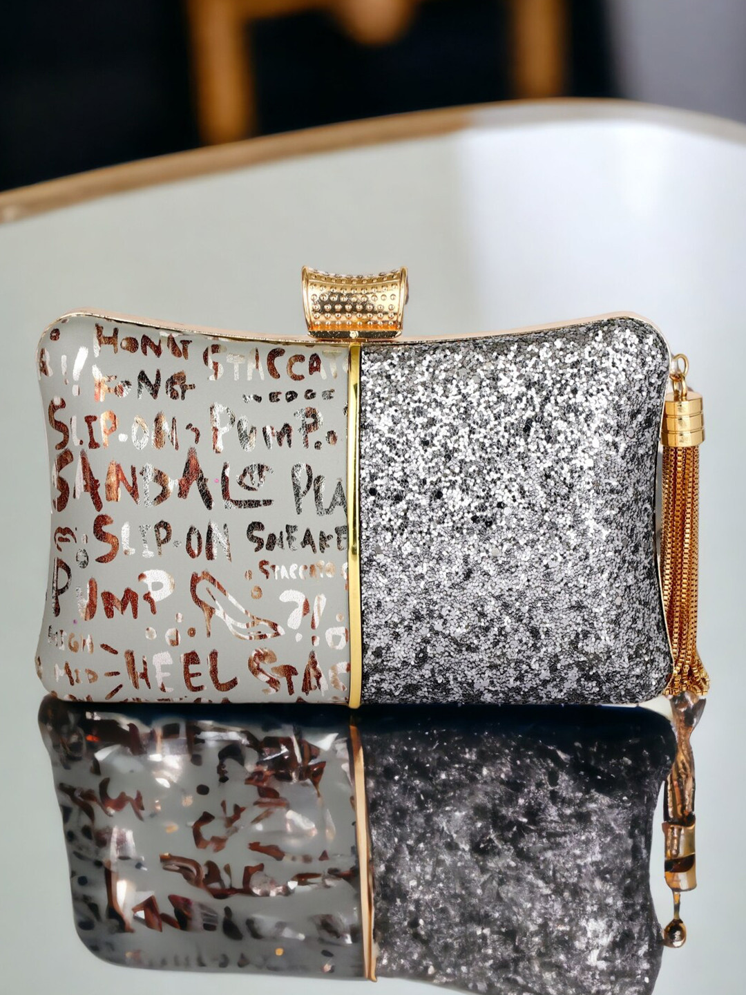 Toobacraft Embellished Box Clutch