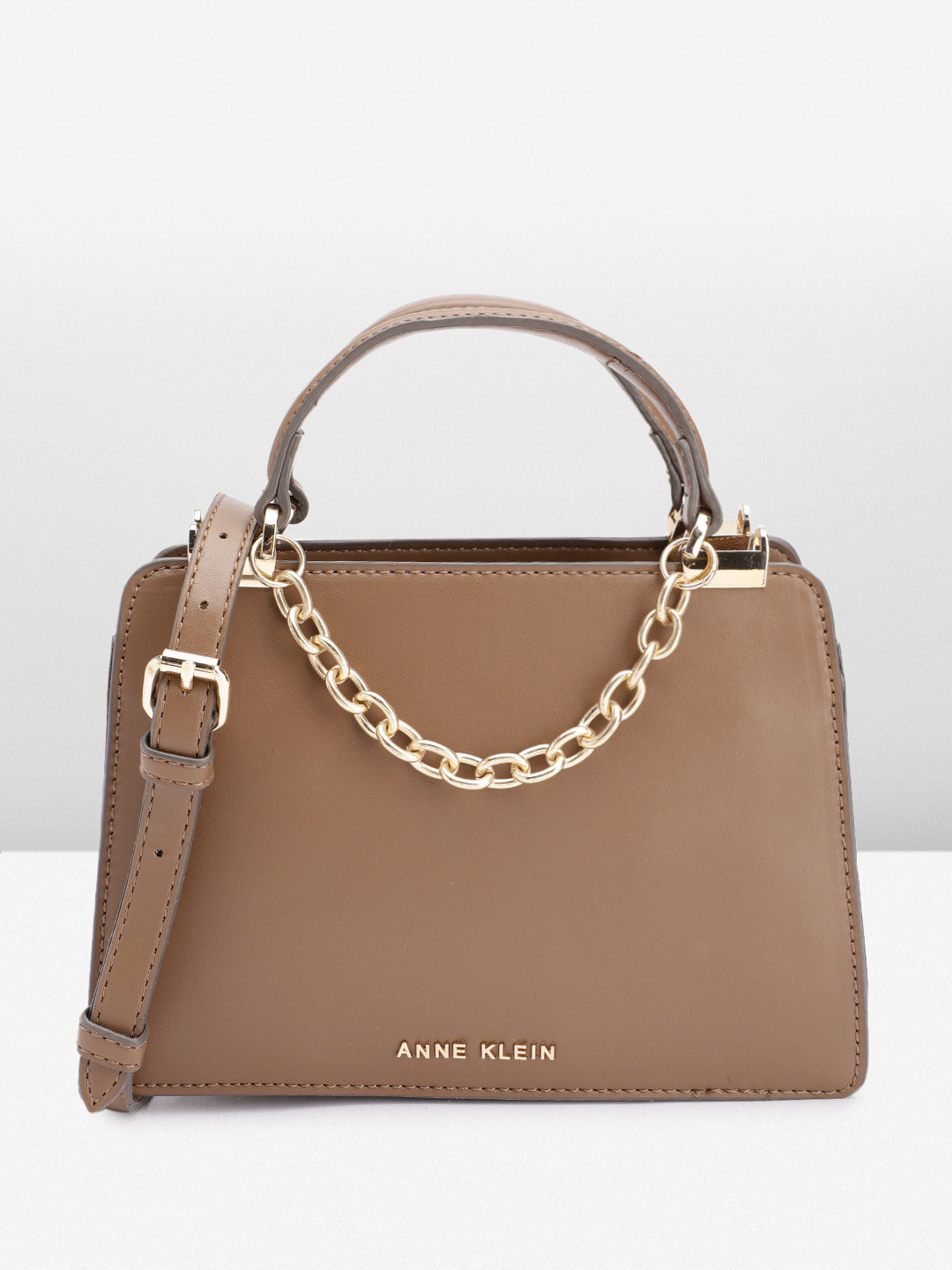 ANNE KLEIN Chain Detail Structured Handheld Bag
