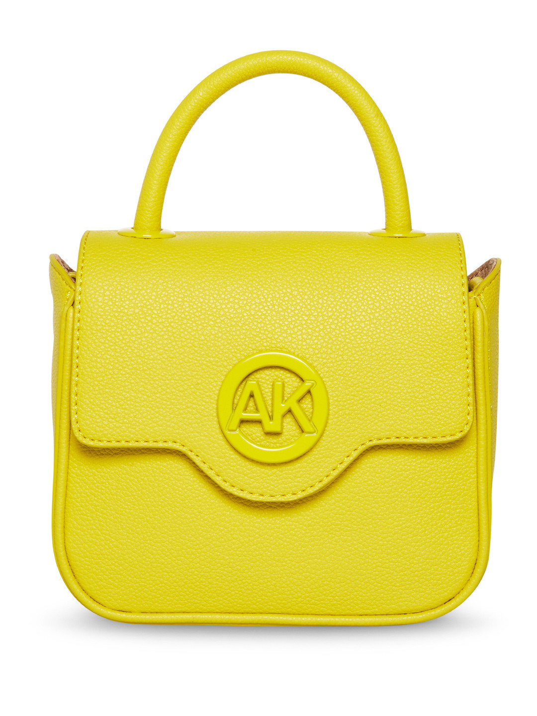 ANNE KLEIN Textured Structured Satchel Bag with Brand Logo Detail