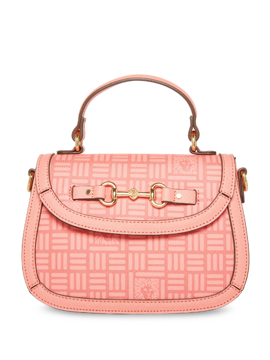 ANNE KLEIN Brand Logo Print Structured Satchel Bag