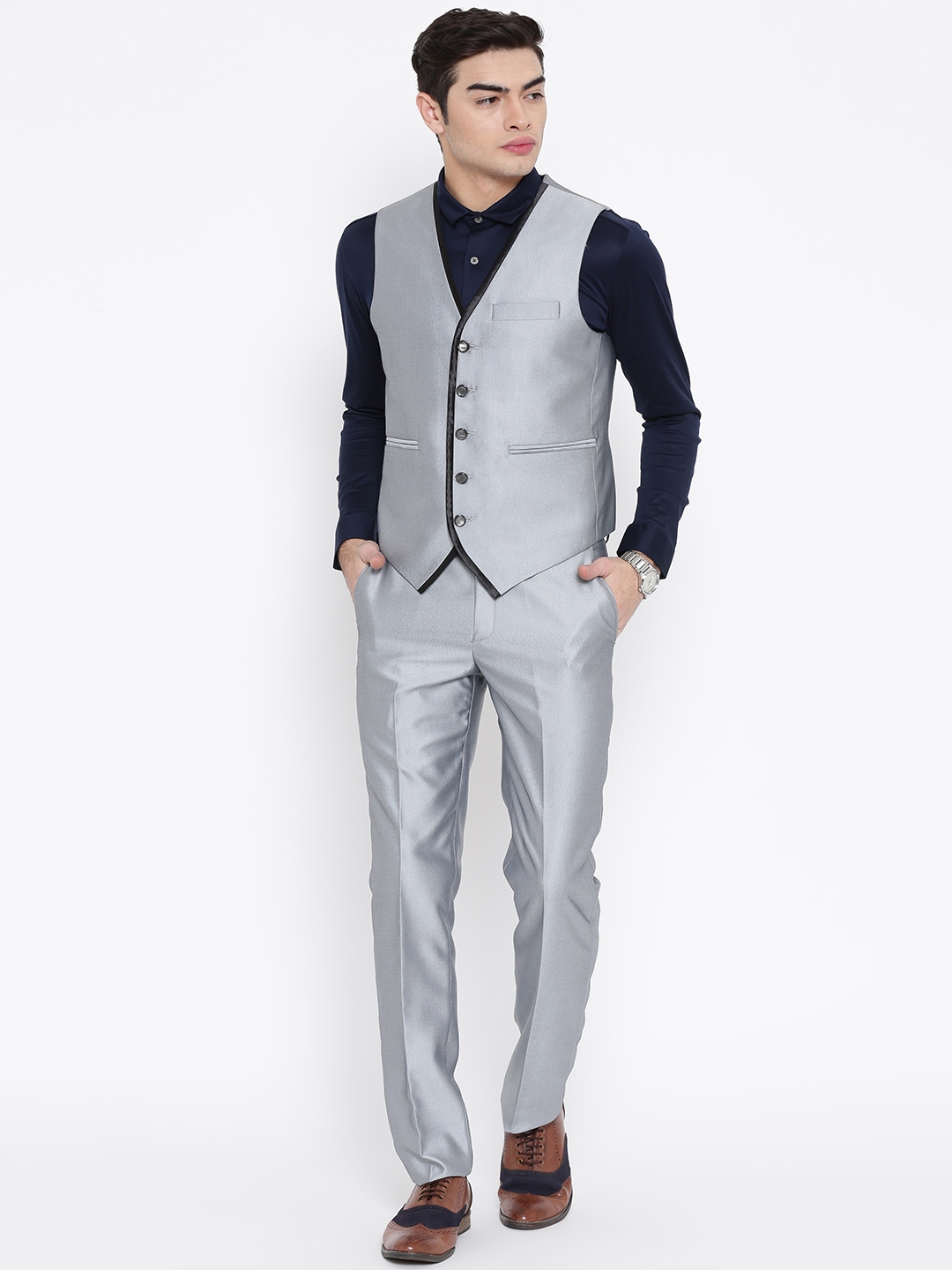 Silver waist top coat