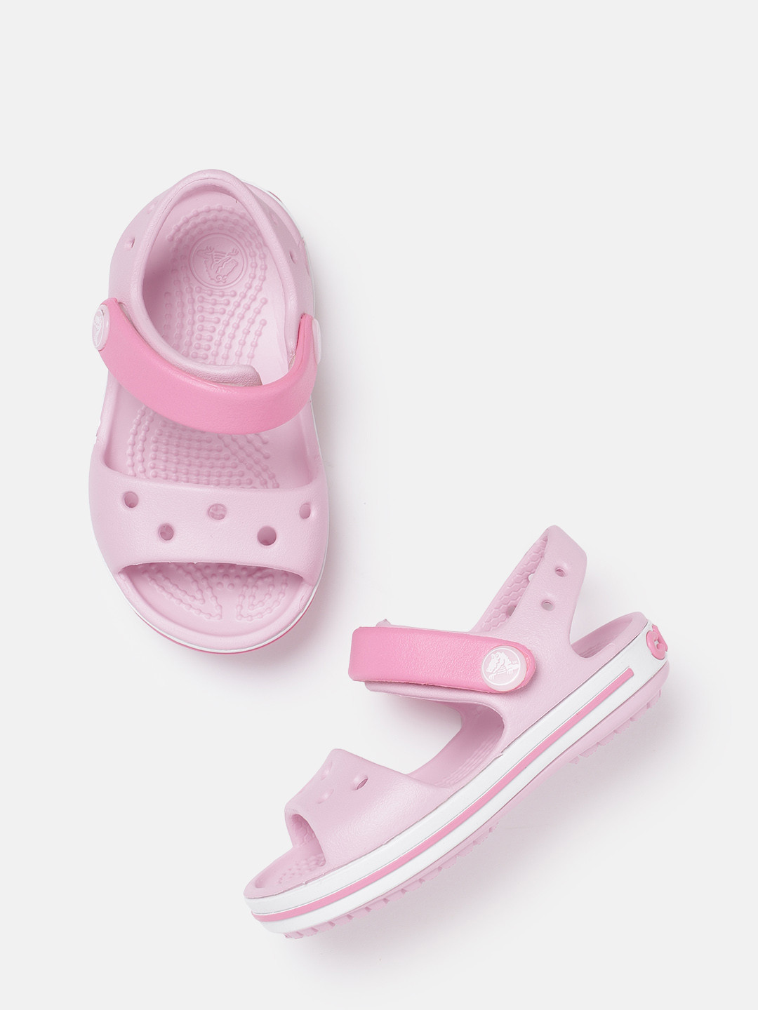 Crocs Kids Solid Croslite Comfort Sandals with Velcro Closure