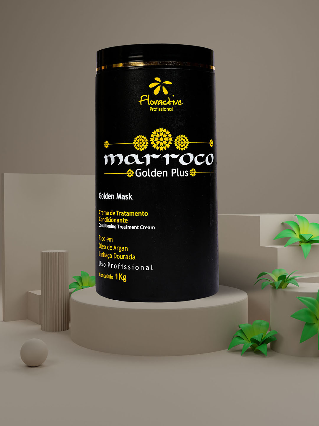 FLORACTIVE PROFISSIONAL Marroco Golden Mask Conditioning Hair Treatment Cream - 1 kg
