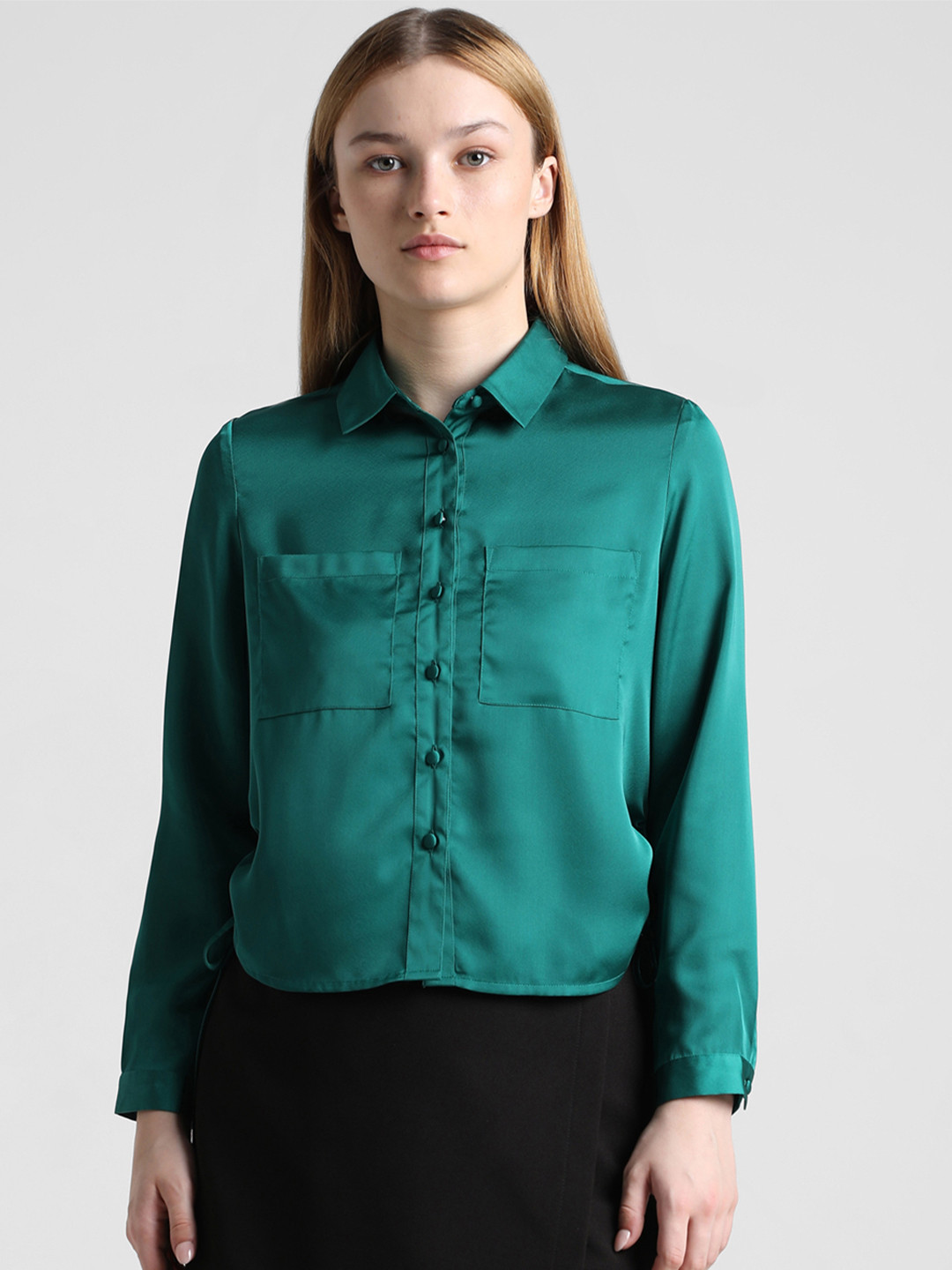 ONLY Onlbasic LS Spread Collar Casual Shirt