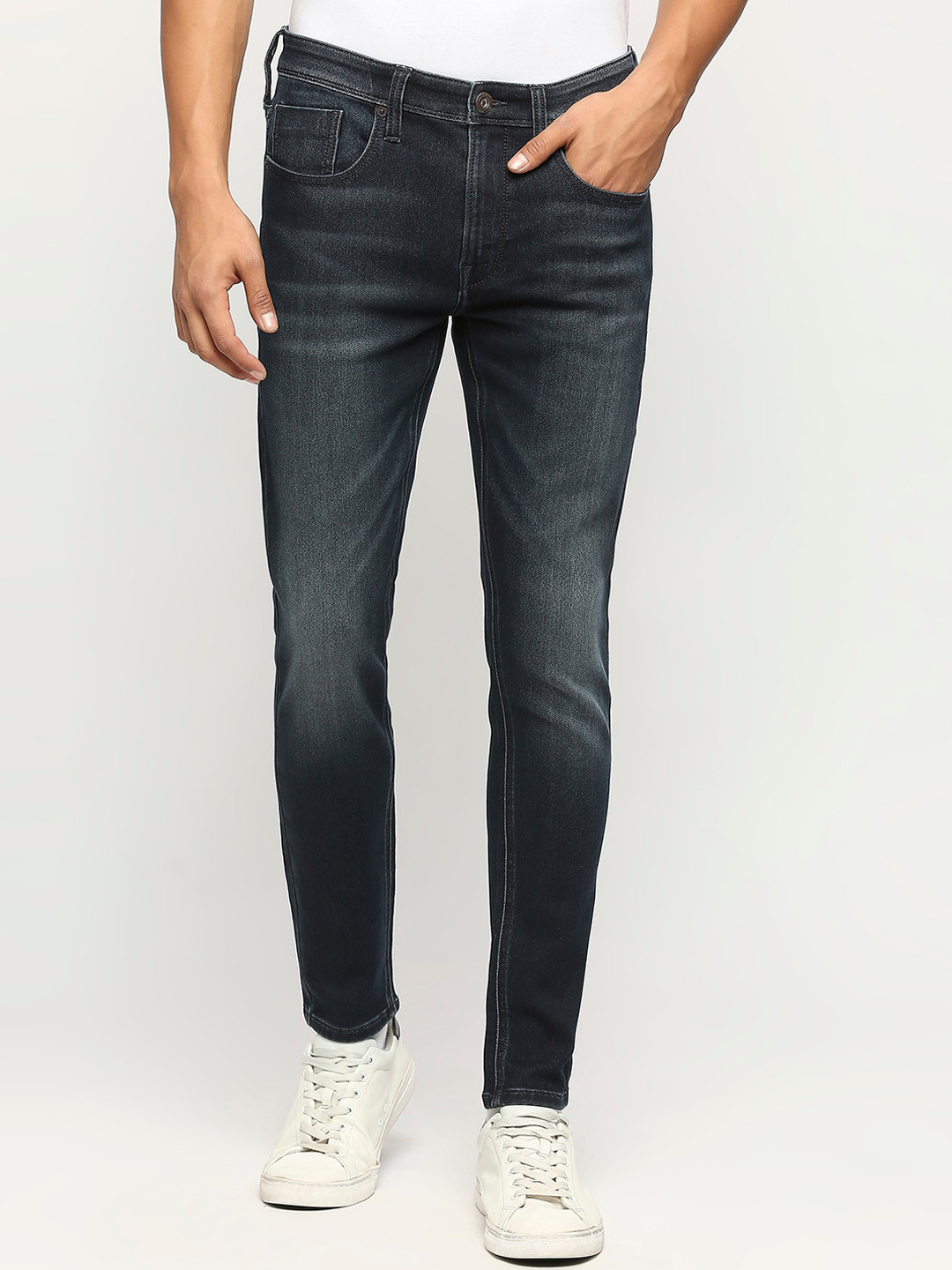 BEAT LONDON by PEPE JEANS Mens Regular Fit Clean Look Non-Stretchable Casual Jeans