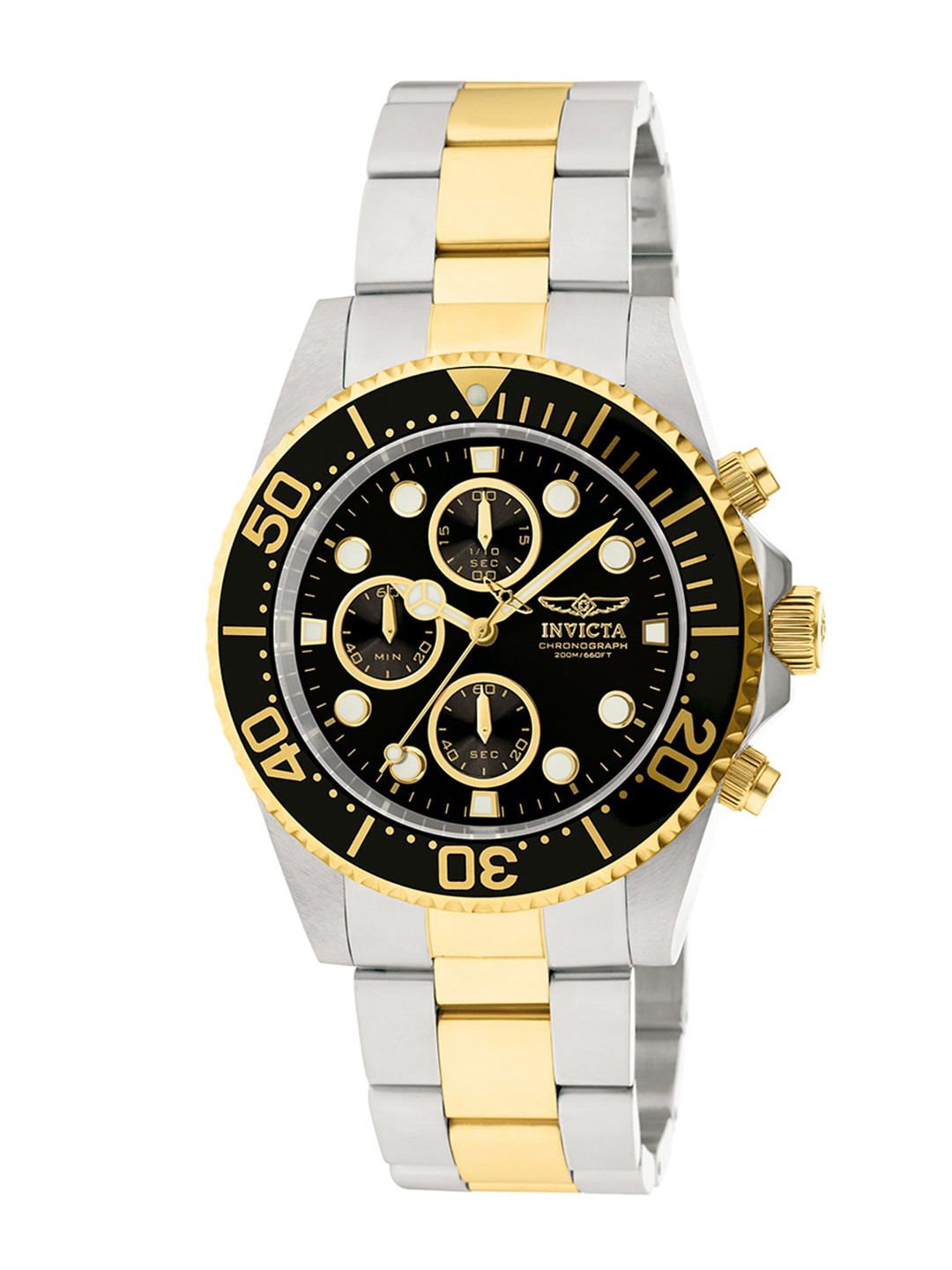 Invicta Pro Diver Men Stainless Steel Analogue Chronograph Motion Powered Watch 1772