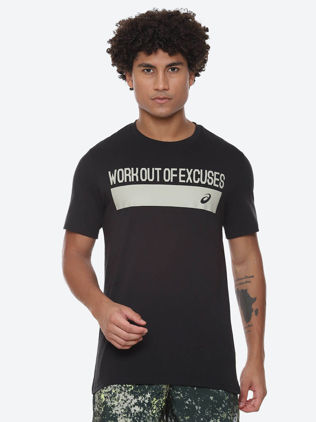 ASICS Lettering Graphic Printed Knit 1 Round Neck T-Shirt