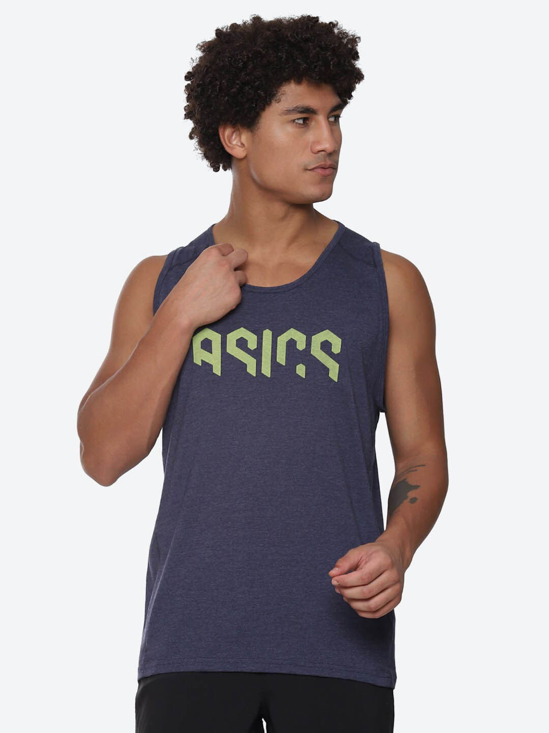 ASICS Hex Graphic Printed Round Neck Sleeveless T-Shirt