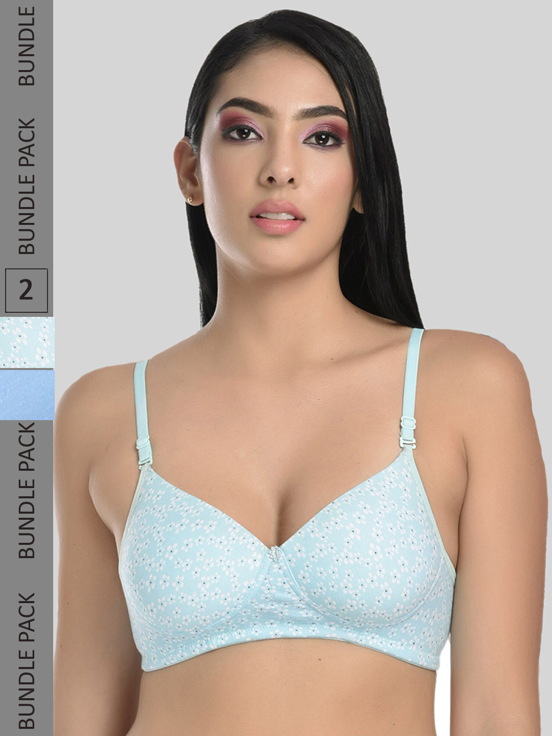 ESOROUCHA Pack Of 2 Floral Printed Full Coverage T-shirt Bra With All Day Comfort