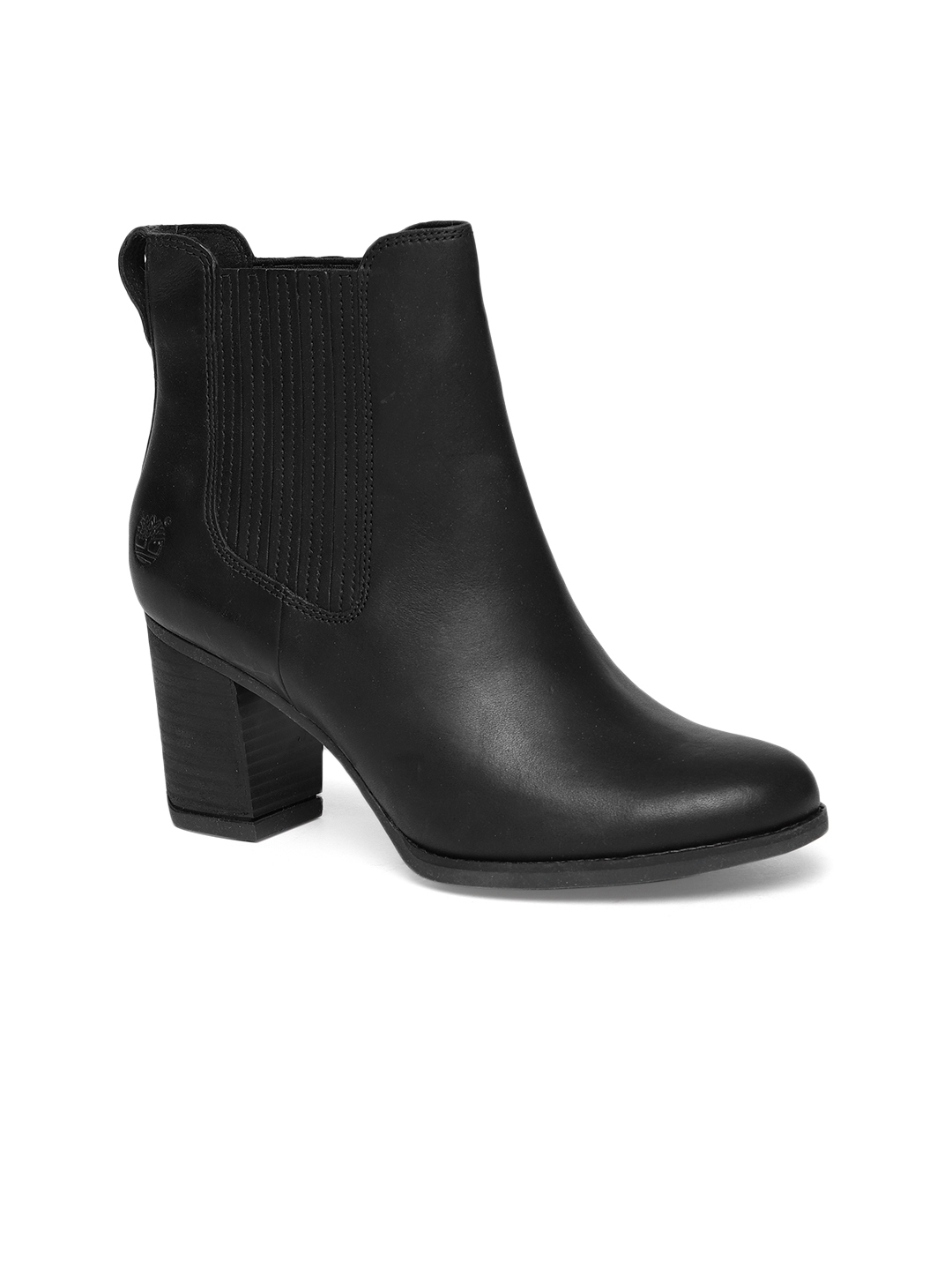 timberland black heeled boots
