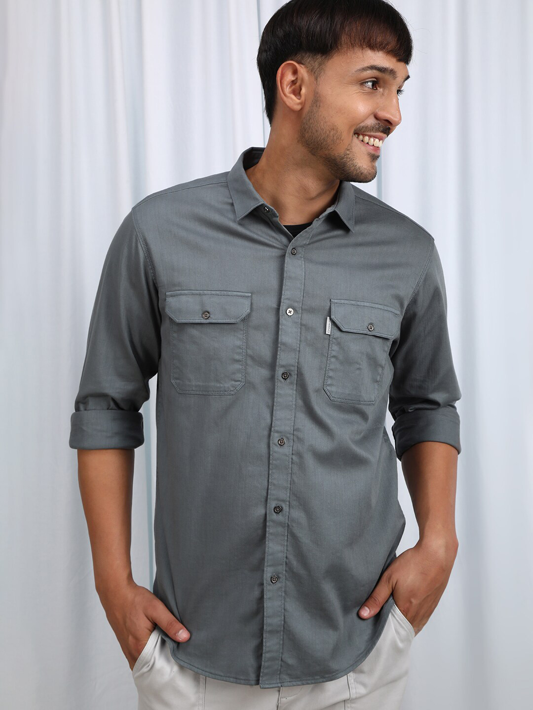 Crocodile Comfort Opaque Regular Fit Cotton Casual Shirt