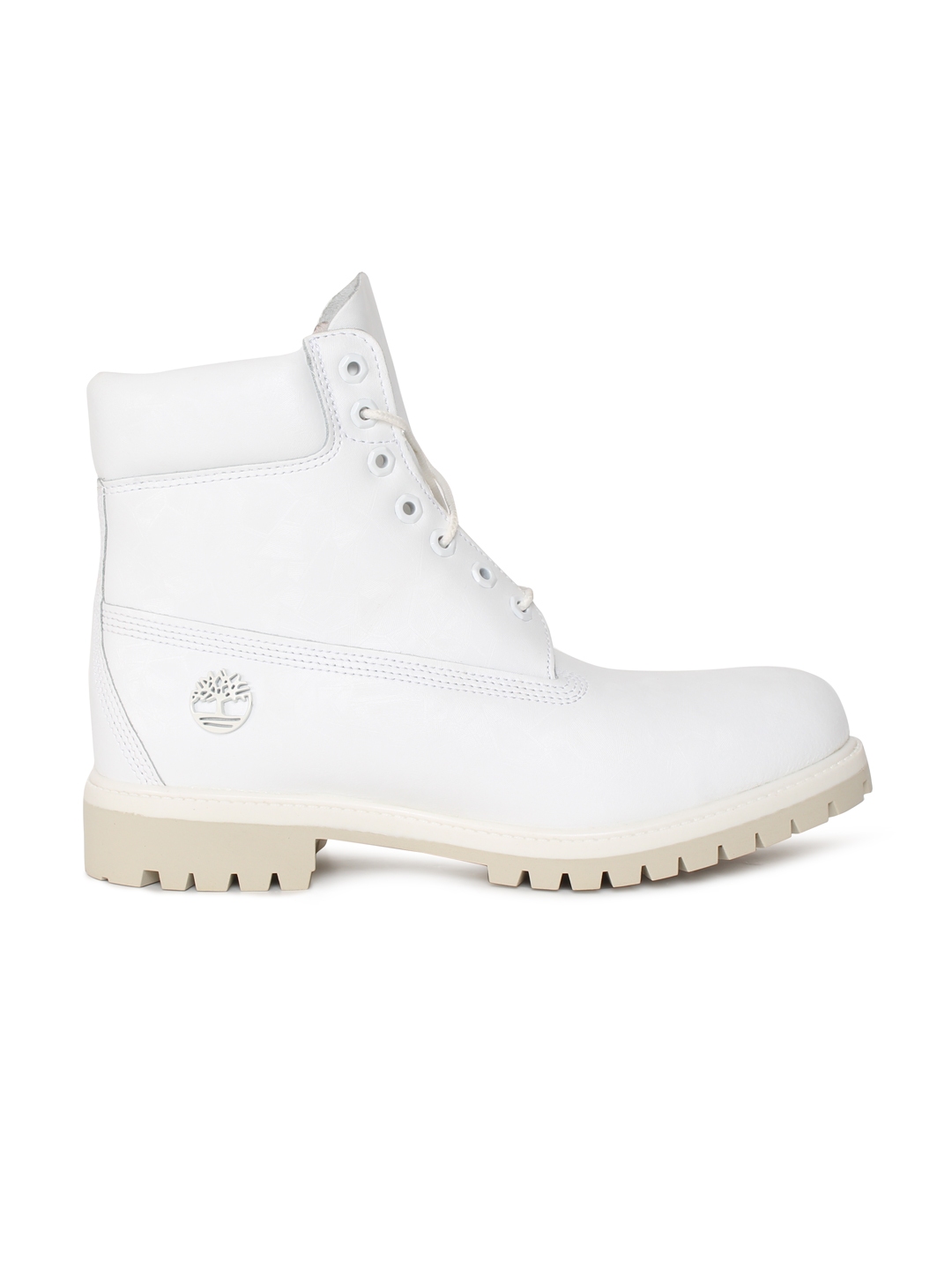 Timberland Men White Solid Leather Mid 
