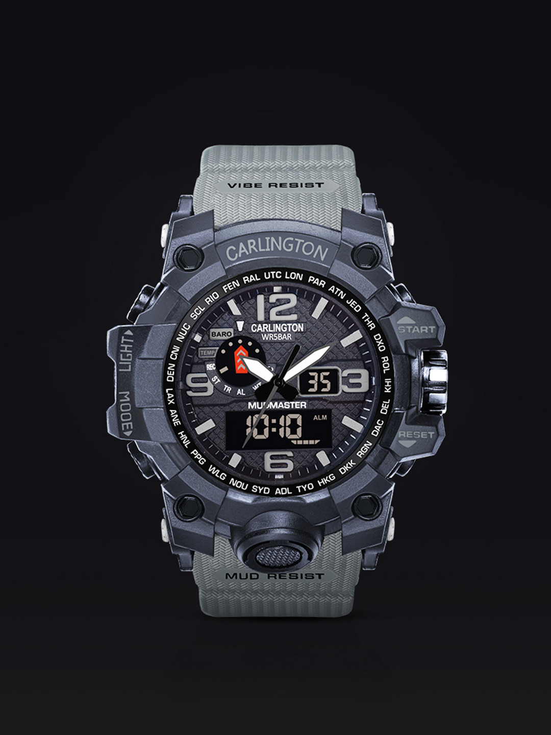 CARLINGTON Analogue and Digital Watch CT 3344 Grey