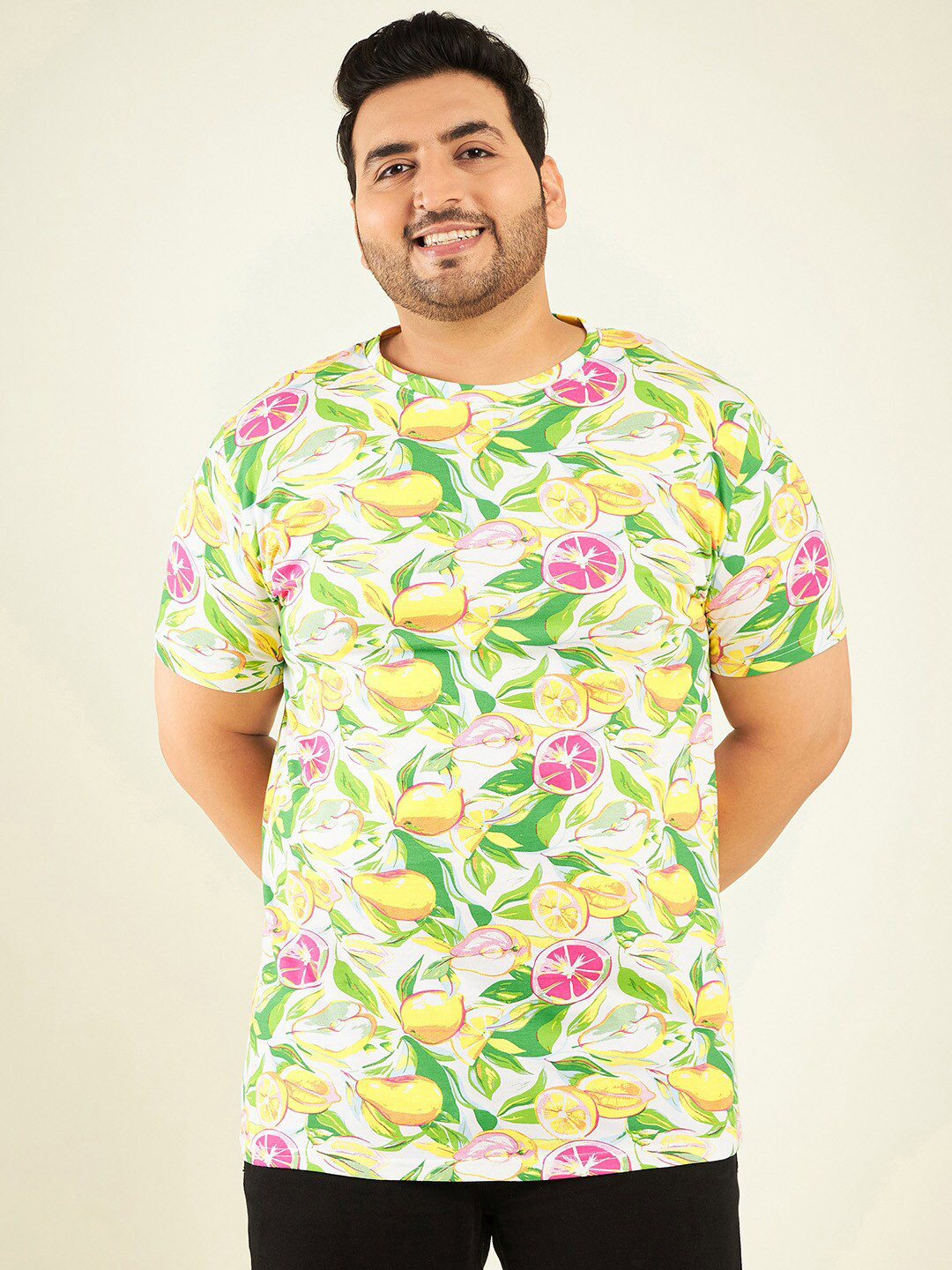 Rodzen Plus Size Conversational Printed Cotton T-shirt