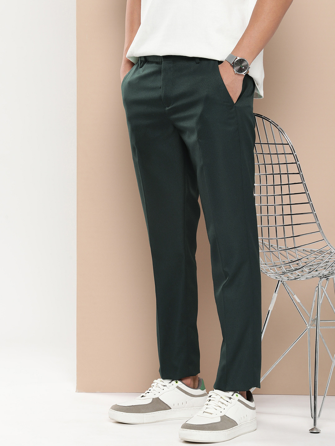 encore by INVICTUS Men Slim Fit Trousers