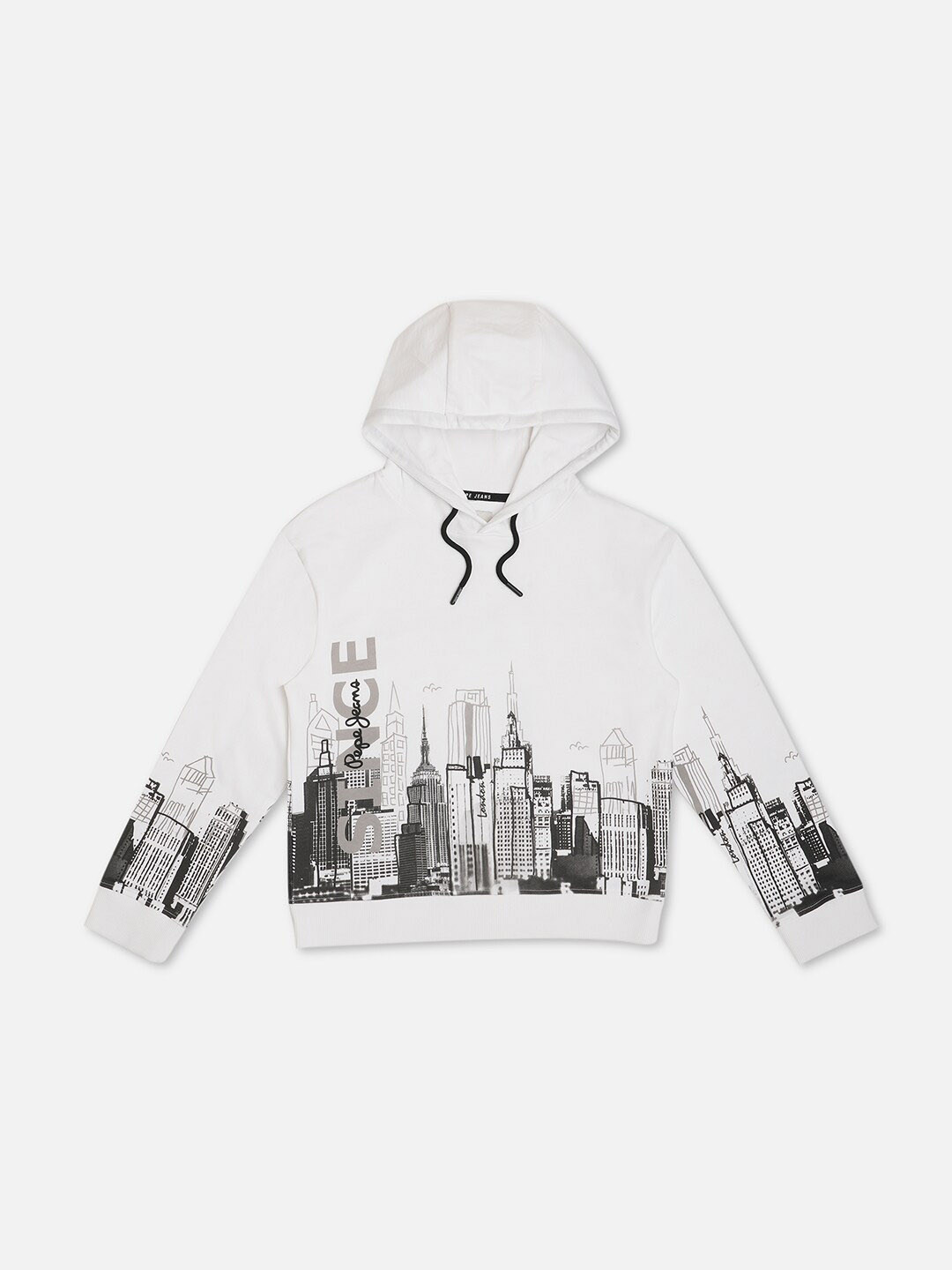 Pepe Jeans Boys Oversized Graphic Printed Hooded Pure Cotton Sweatshirt