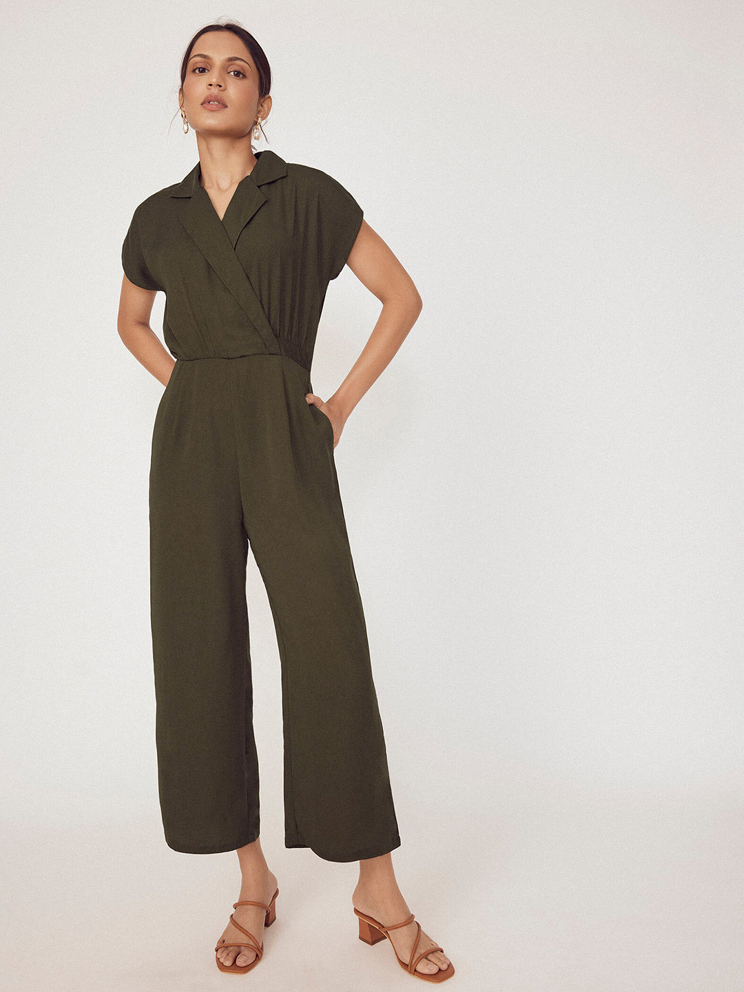 The Label Life Notched Lapel Collar Jumpsuit
