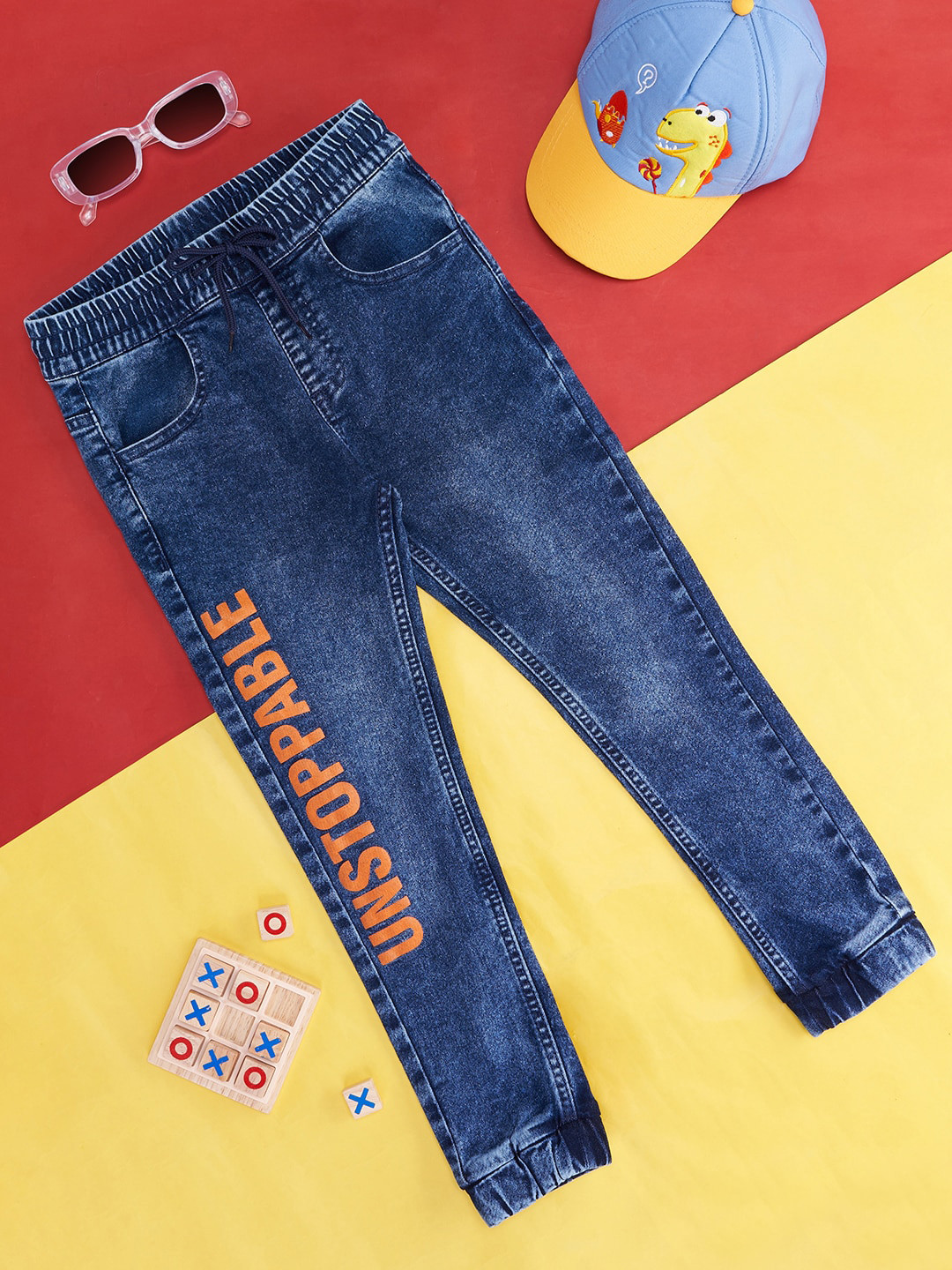 Pantaloons Junior Boys Printed Clean Look Light Fade Stretchable Joggers