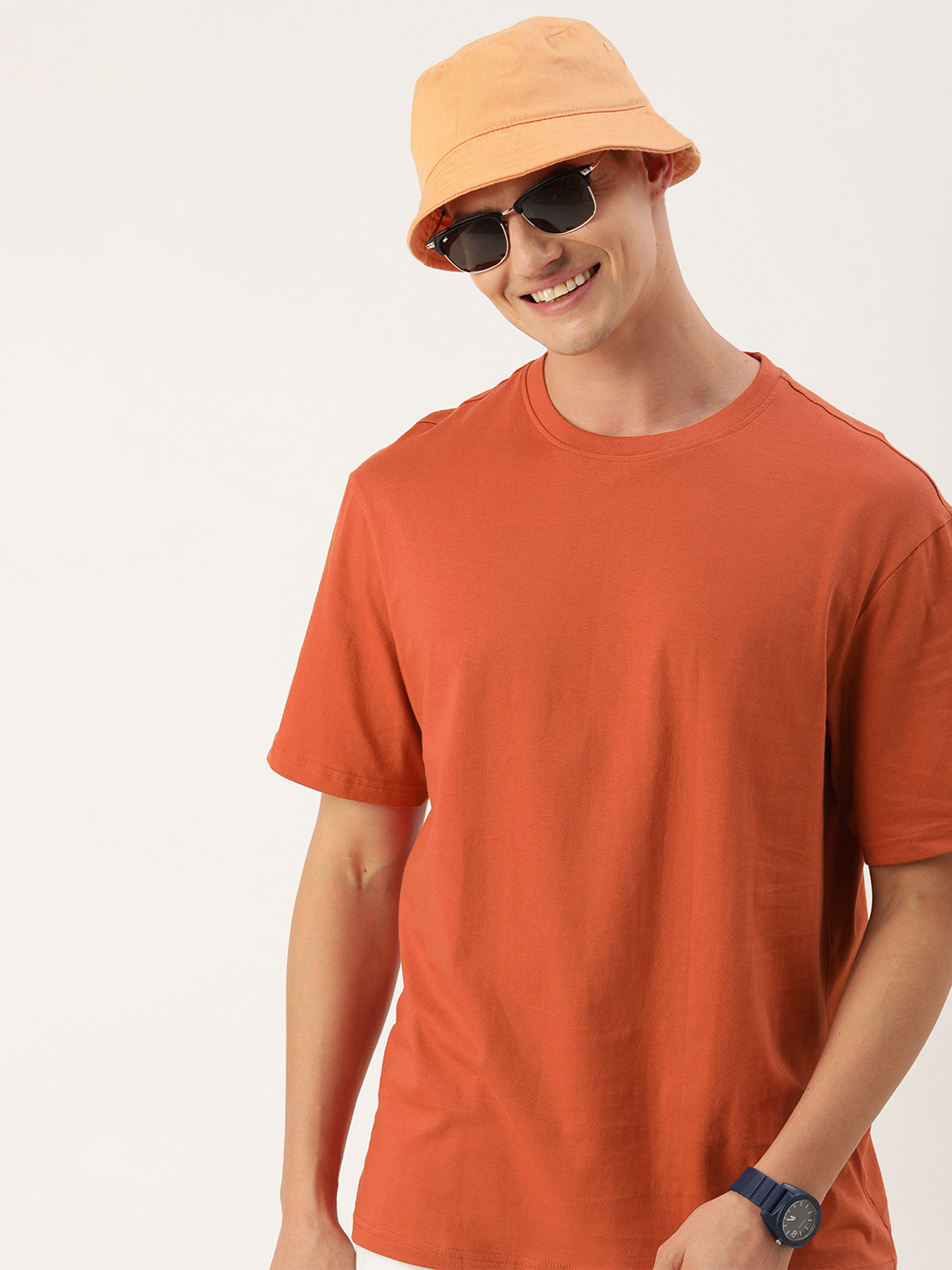 Mast & Harbour Men Drop-Shoulder Sleeves Cotton Bio Finish T-shirt