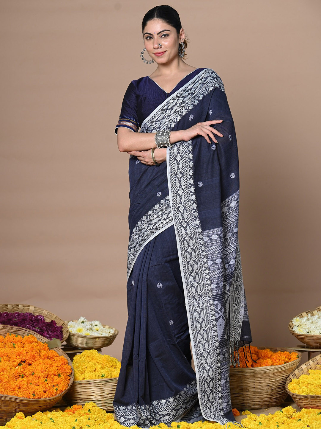 Very Much Indian Ethnic Motifs Woven Design Pure Cotton Paithani Saree