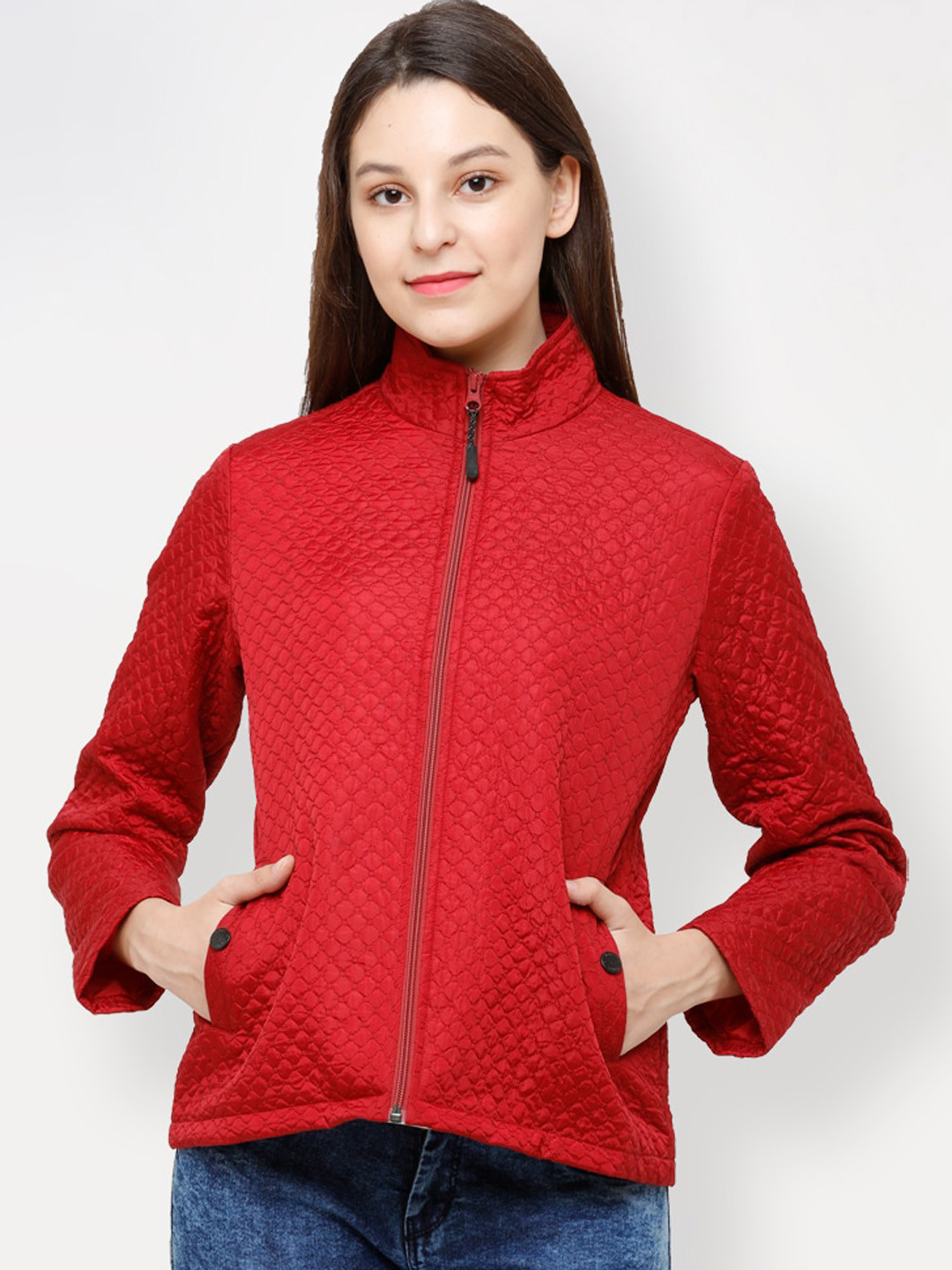 HOUSE OF VEDAS Mock Collar Lightweight Quilted Jacket