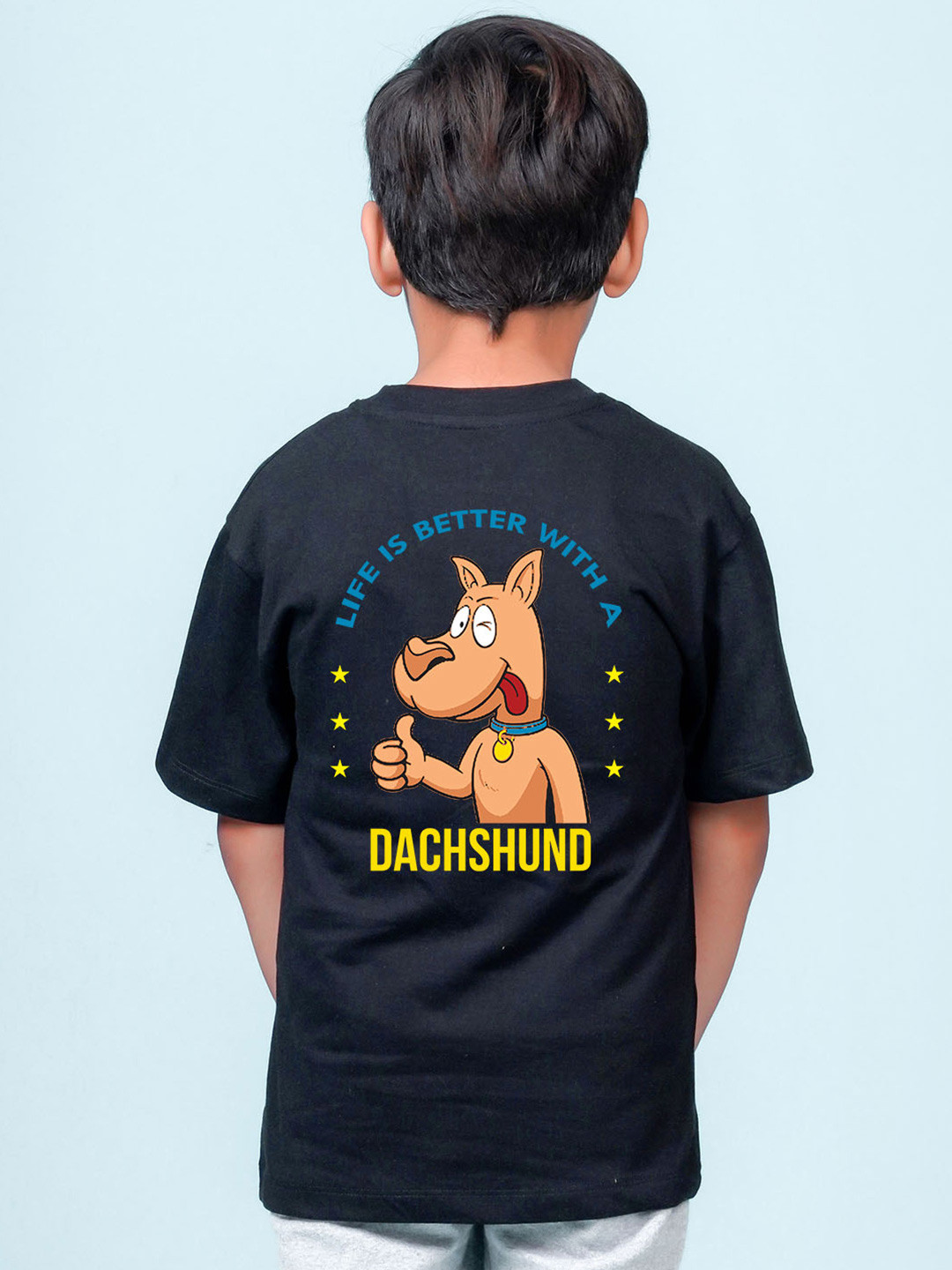 NUSYL Boys Scooby-Doo Printed Drop-Shoulder Sleeves Oversized T-shirt