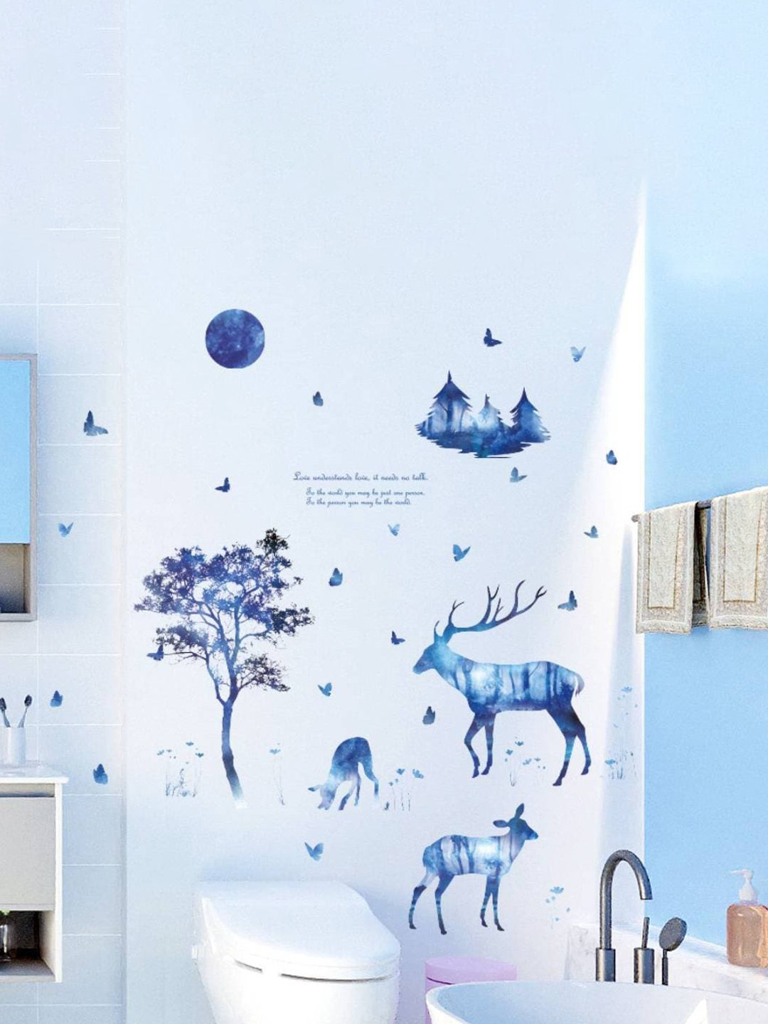 Jaamso Royals Blue Printed Waterproof Wallsticker