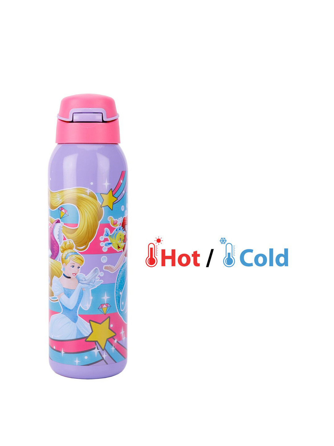Disney Purple Cartoon Characters Stainless Steel Double Wall Vacuum Water Bottle - 600ml