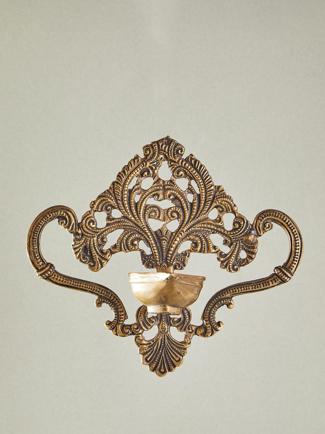 Fabindia Antique Brass Mehnoor Casted Oil Lamp