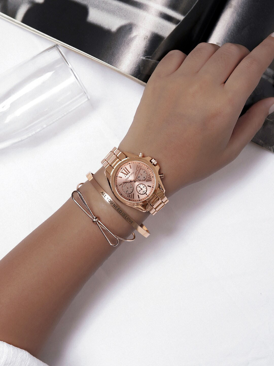 JOKER & WITCH Women Ceylon Watch & Bracelet Set Gift Set JWBS998