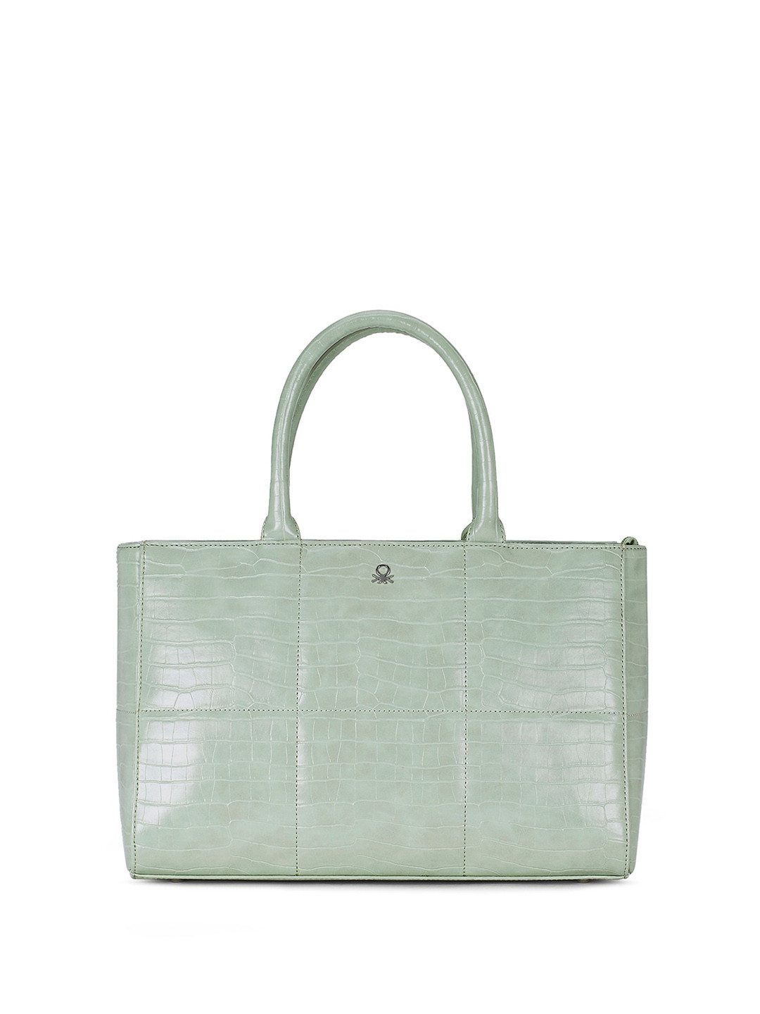 United Colors of Benetton Textured PU Bowling Handheld Bag with Quilted