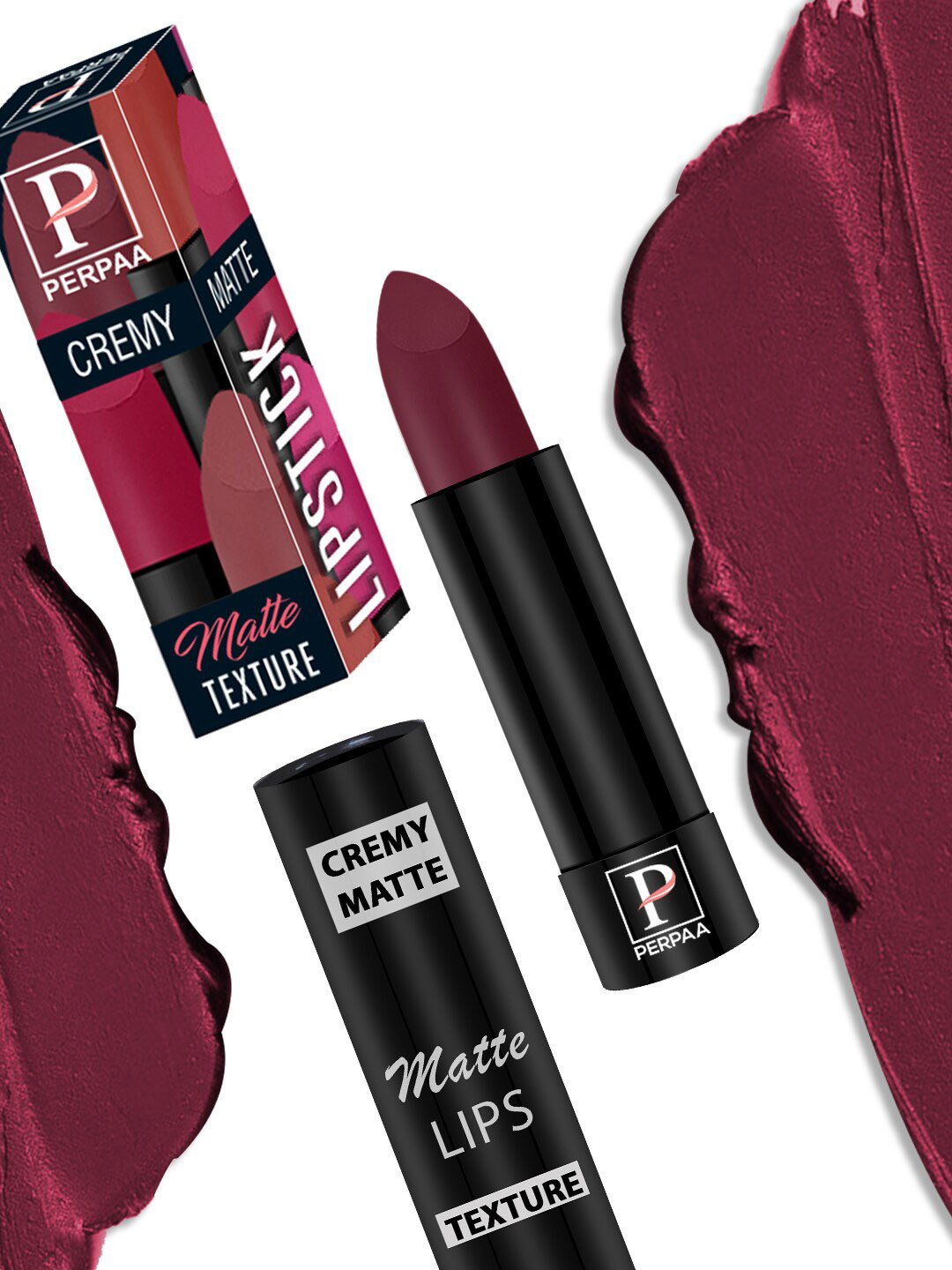 PERPAA Creamy Matte 3Pcs Bullet Lipsticks - Cherry Red 52 -Red Bloom 55 - Ruby Magenta 84