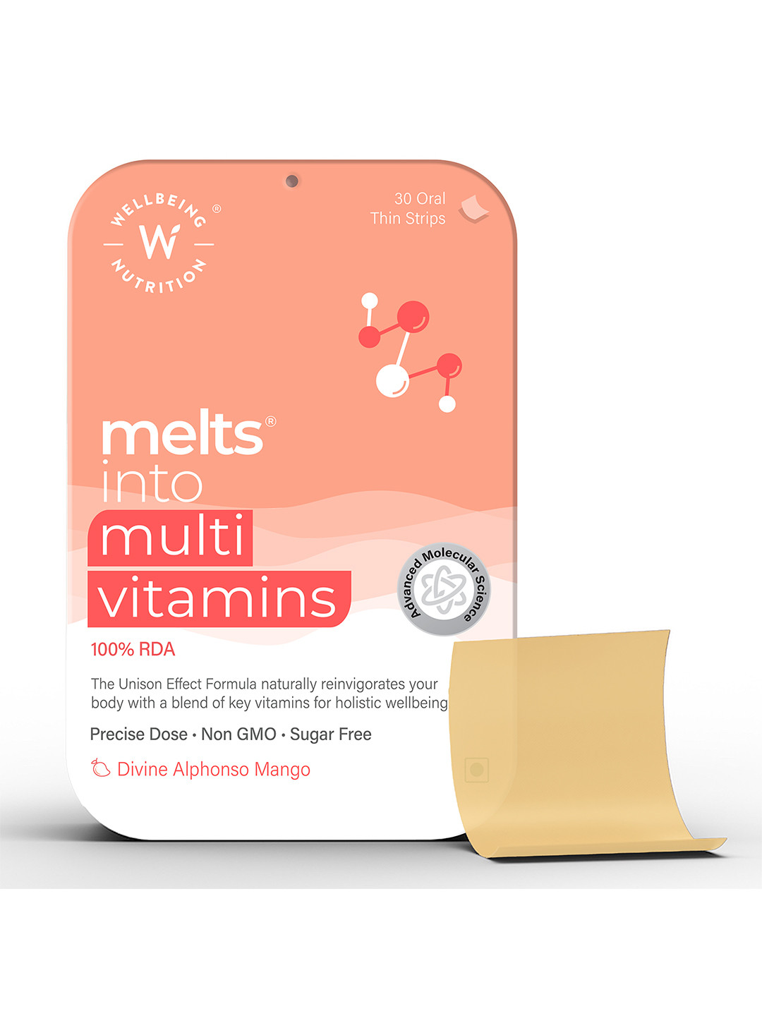 Wellbeing Nutrition Multivitamin B-complex For Immunity & Energy Mango Flavor 30 Strips