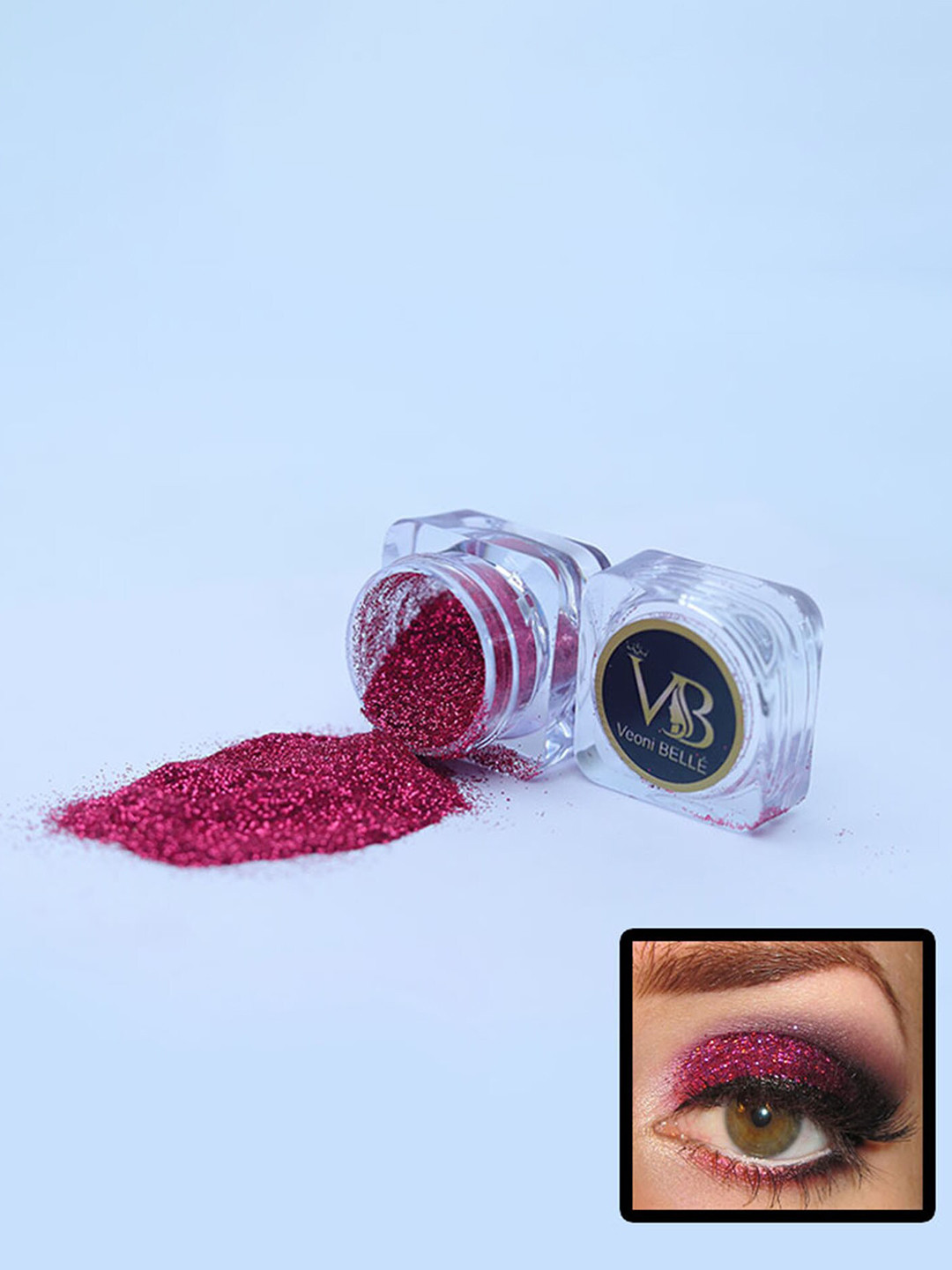 Veoni BELLE Colorful Shimmer Waterproof Dark Pink Pigment Powder Glitter Eyeshadow
