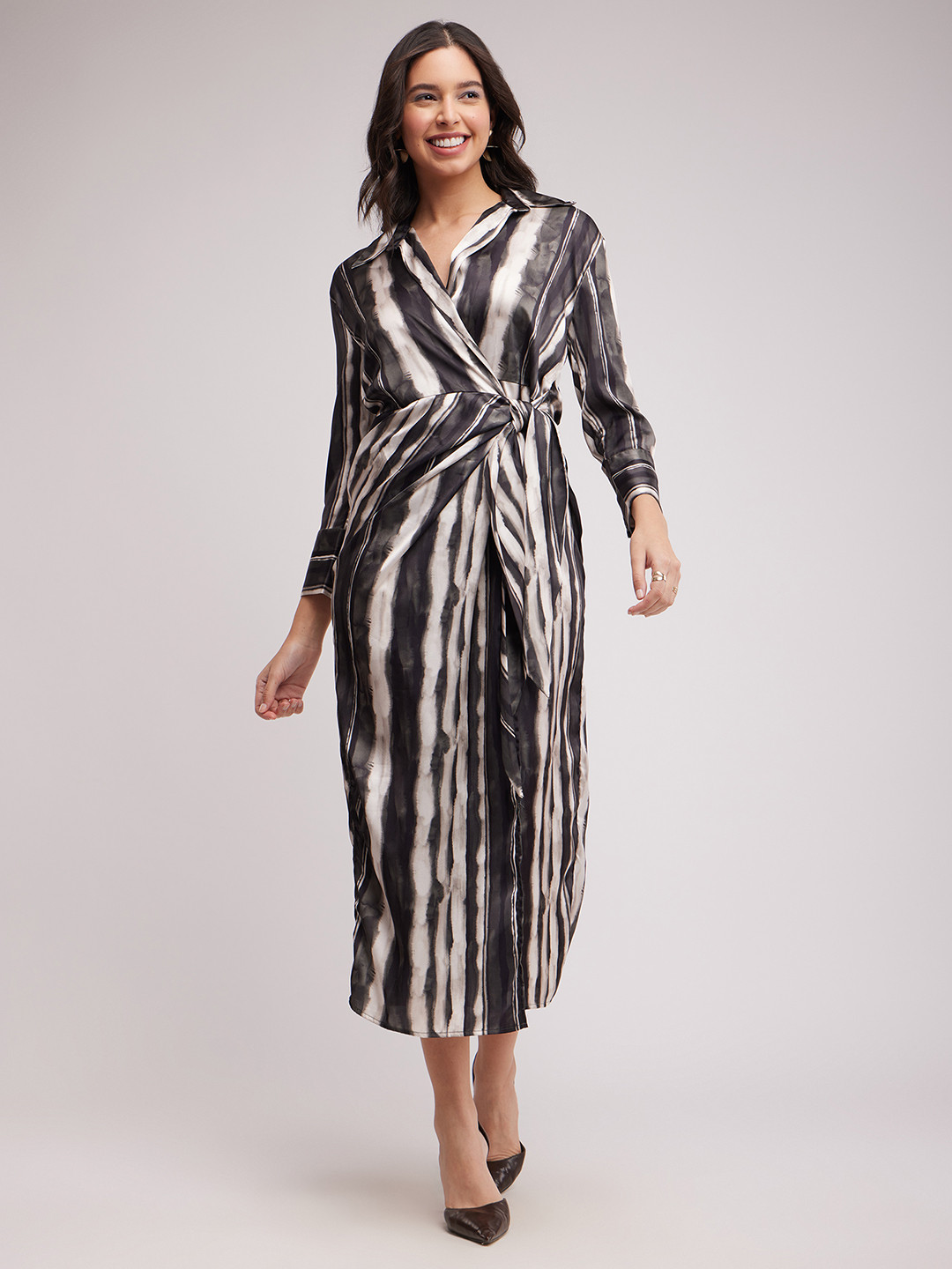 FableStreet Multicoloured Print Formal Dress
