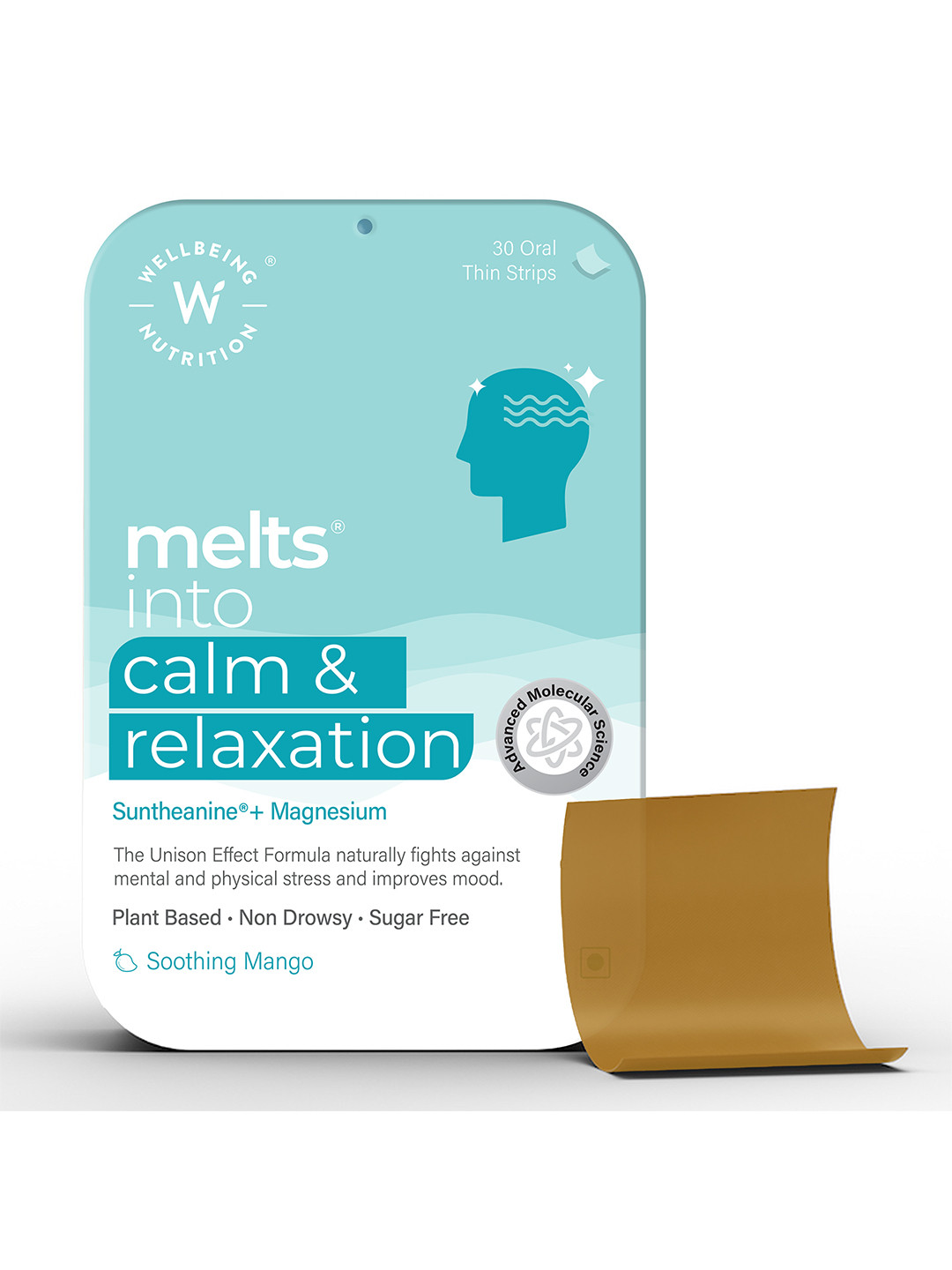 Wellbeing Nutrition 30Pc Mango Flavor L-theanine Melts to Calm & Relax & Reduce Cortisol
